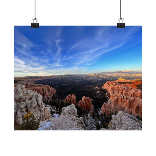 Bryce Canyon Landscape, Original Photo Print, Premium Matte Poster, Mountains, Sky, Clouds, Nature, Artwork, Wall Art, Gift, Rock