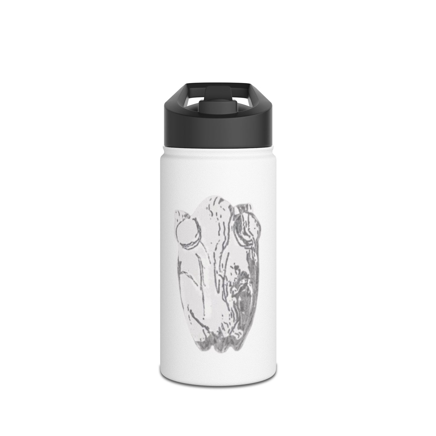 White Frog White Stainless Steel Water Bottle, Animals, Amphibians, Nature, Exercise, Eco Friendly, Gender Neutral, Men, Women, Kids, Gifts