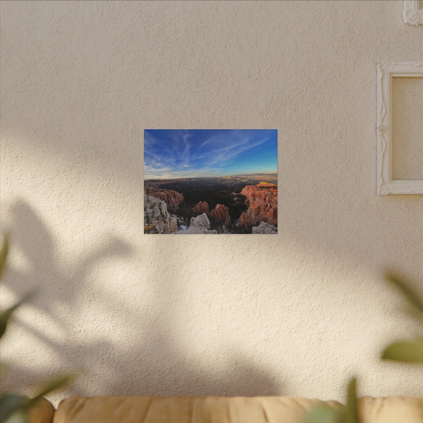 Canvas Wrap Bryce Canyon Landscape, Nature, America, Western, Artwork, Wall Art, Matte Print, Rocks, Gift, Sky, Colorful, Clouds, Eco