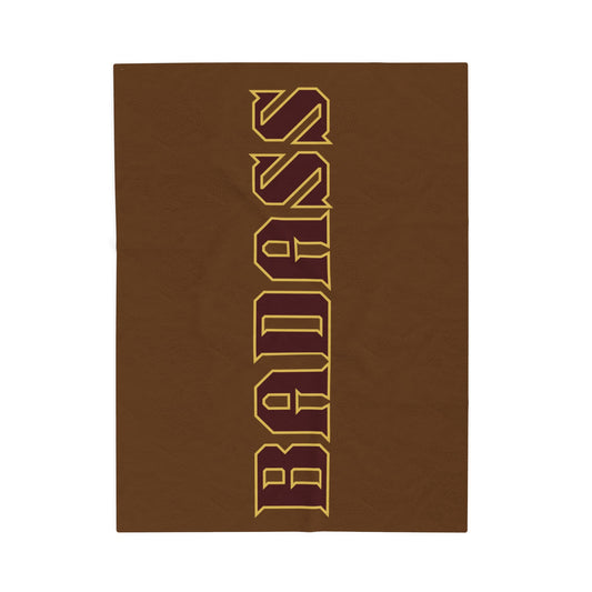 Dark Brown Badass Velveteen Blanket, Cozy Throw, Home Decor, Gift, Bed Cover, Dorm, Couch Blanket, Birthday Wedding Anniversary Christmas