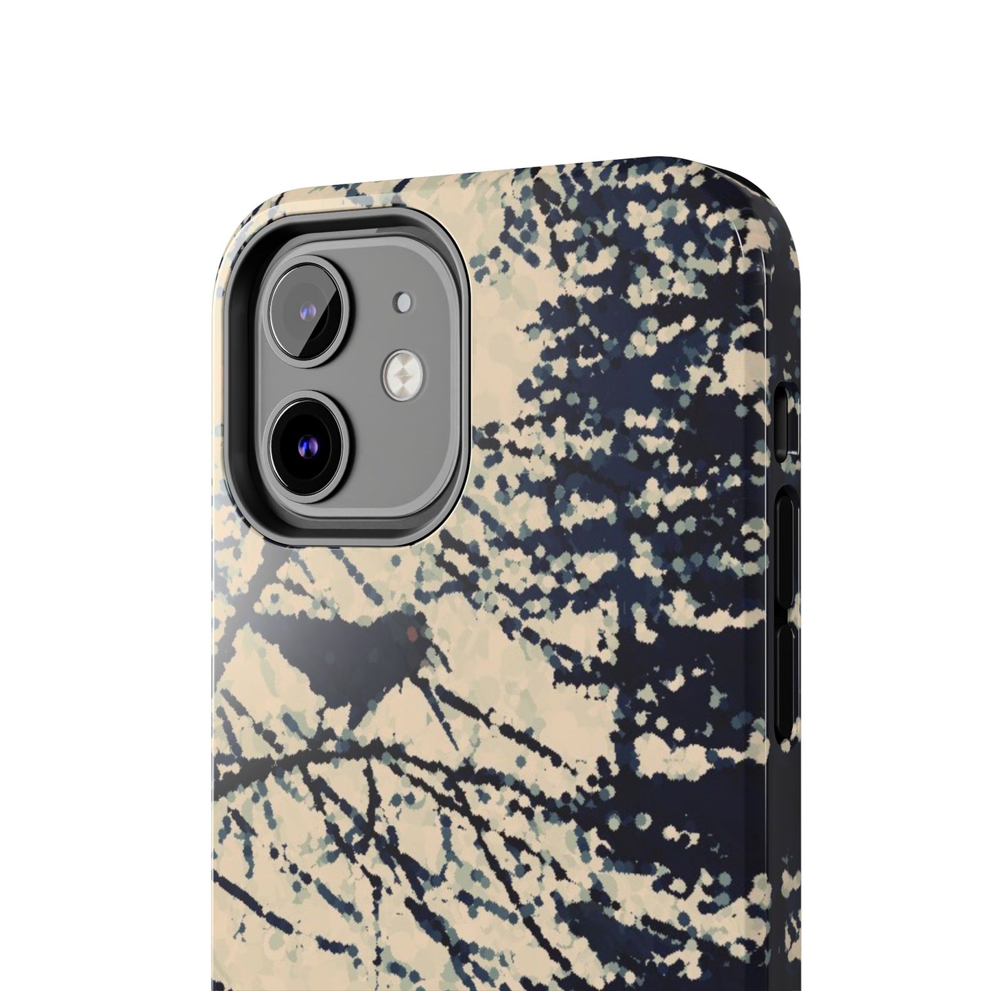 Crows in Forest Tough Phone Cases, iPhone & Samsung cases, wireless charging, crows, trees, birds, original artwork, gifts, Halloween
