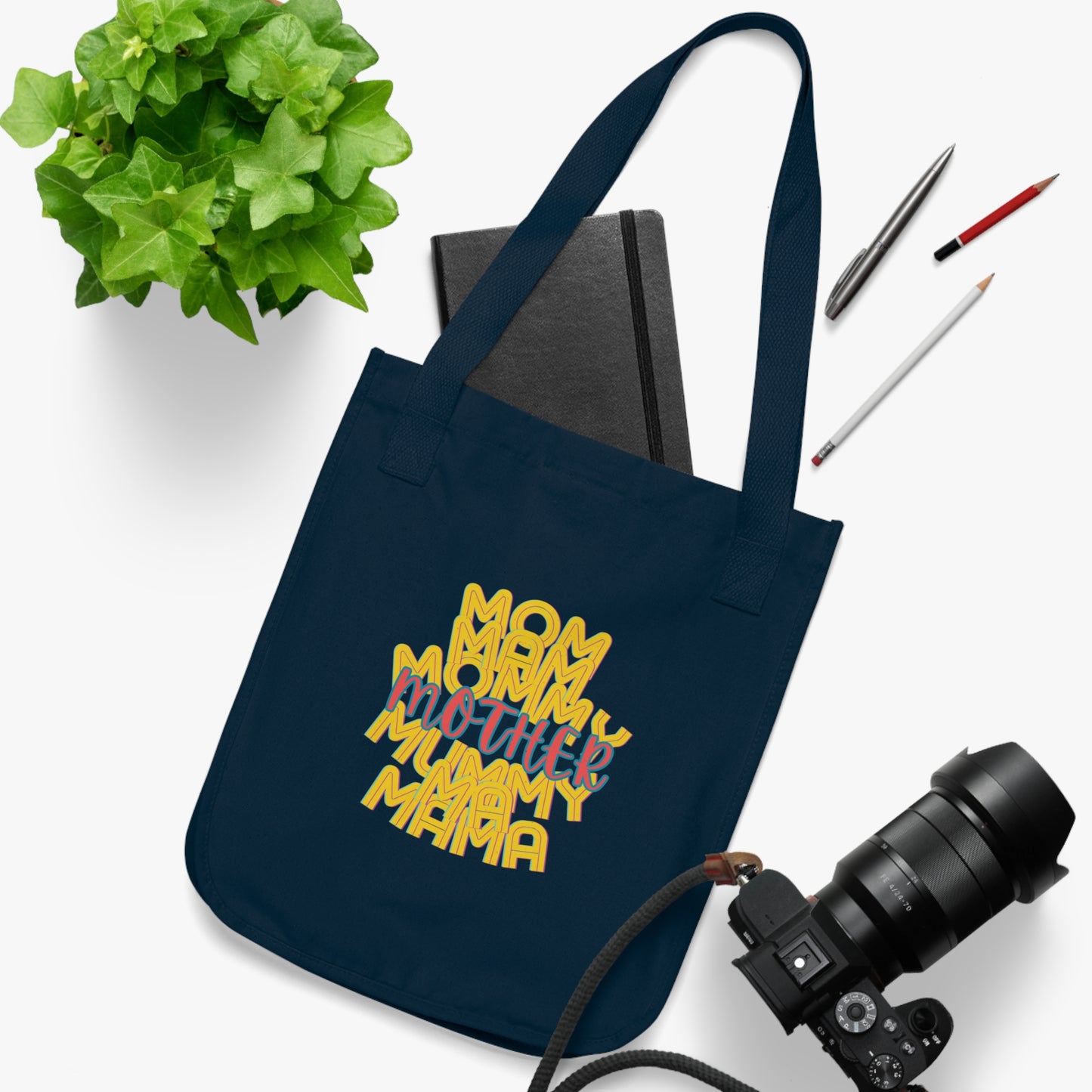 Mother Organic Canvas Tote Bag, Mom Mommy Ma Mam Mama Mummy, Love, Mothers Day, Gender Neutral, Gift, Groceries, Shopping, Books, Eco