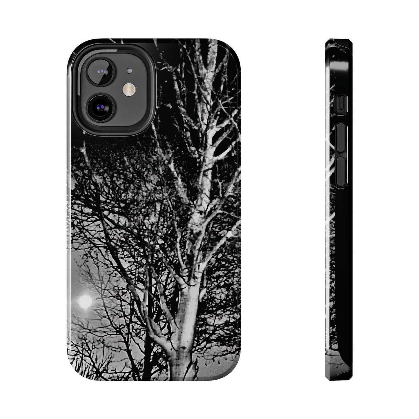 Worm Moon Night Trees Tough Phone Cases, iPhone & Samsung cases, wireless charging, trees, nature, spooky, original photo, gifts, Halloween
