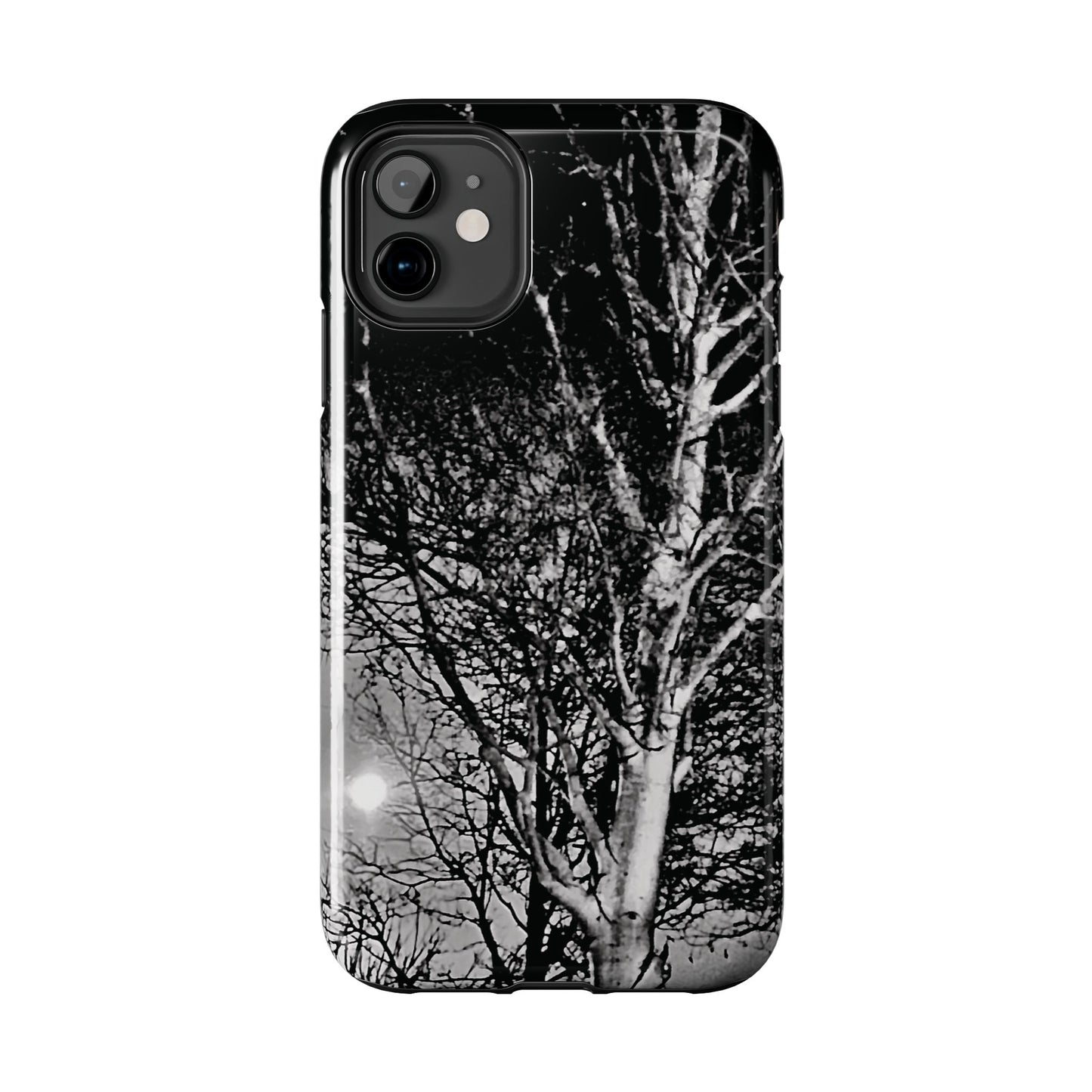 Worm Moon Night Trees Tough Phone Cases, iPhone & Samsung cases, wireless charging, trees, nature, spooky, original photo, gifts, Halloween
