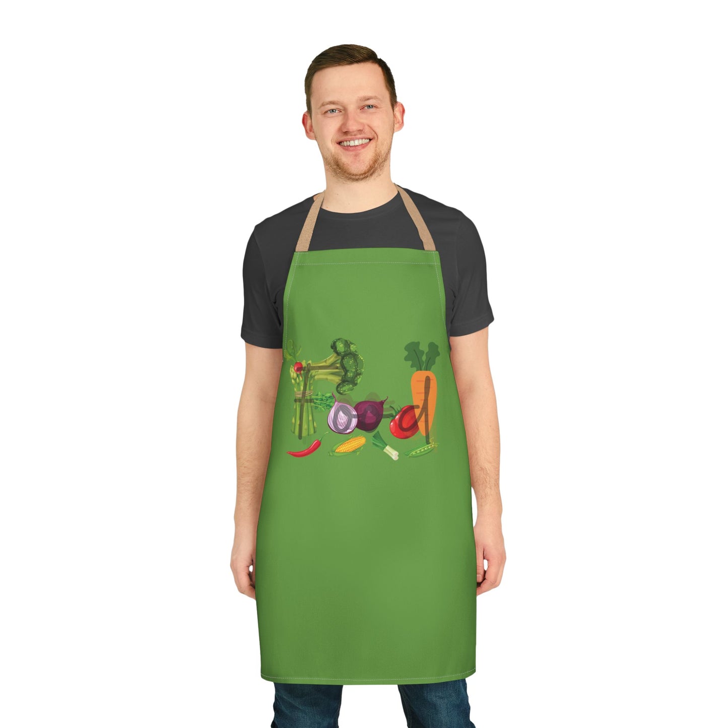 Food Unisex Chefs Apron, Grilling, Cooking, Baking, BBQ, Kitchen, Vegetables, Healthy, Tie Straps, Gifts, Women, Men, Friends, Teens