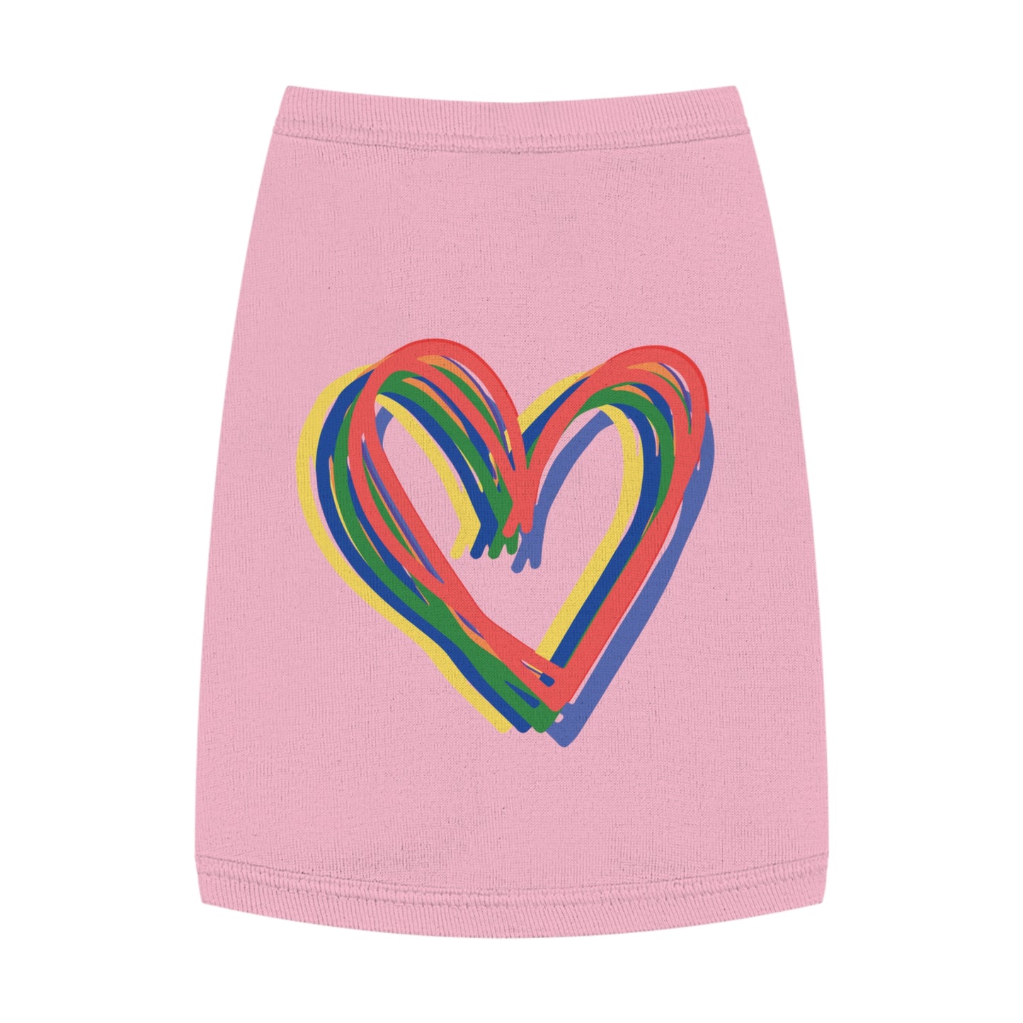 Rainbow Hearts Pet Tank Top, love, dog clothes, gifts, pet fashions, furry friends, cotton, dog shirts, cat shirts, Valentines Day