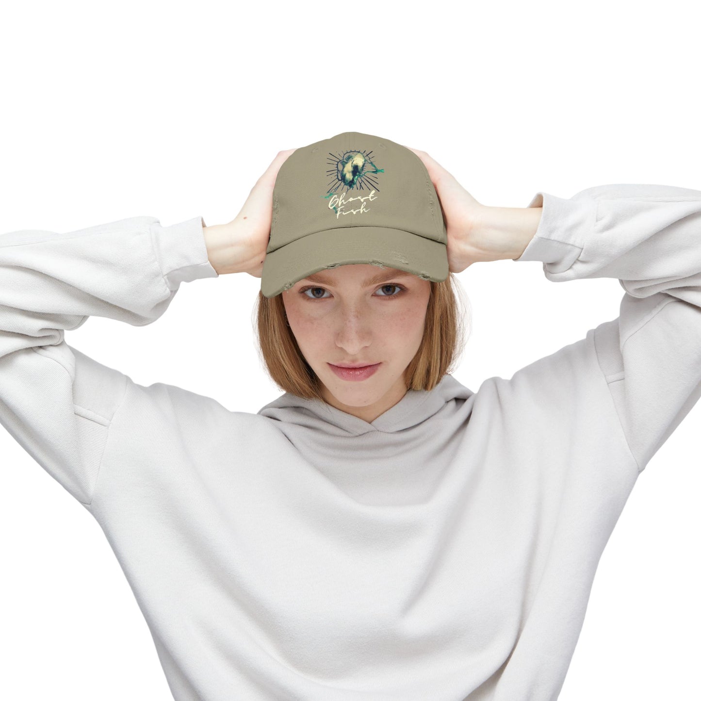 Ghost Fish Unisex Distressed Cap
