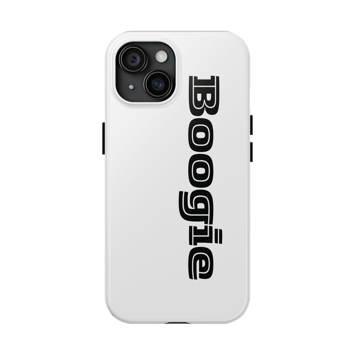 Boogie White Tough Phone Cases, iPhone Samsung cases, wireless charging, gender neutral women men friends kids teens gift birthday Christmas