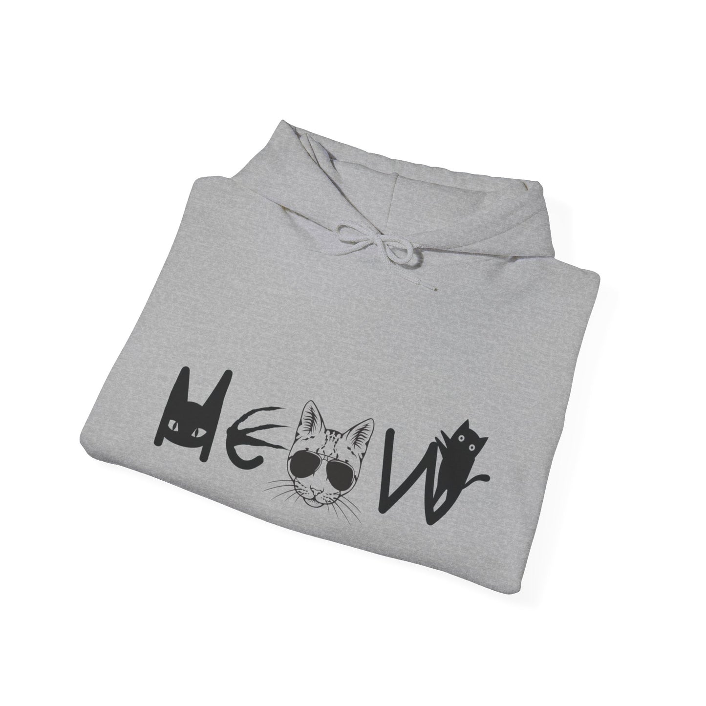 Meow Unisex Heavy Blend™ Hooded Sweatshirt, cats, sassy, fun, gender neutral, Halloween, election, Gift, Comfy, Soft, Warm, Hoodie, Pullover