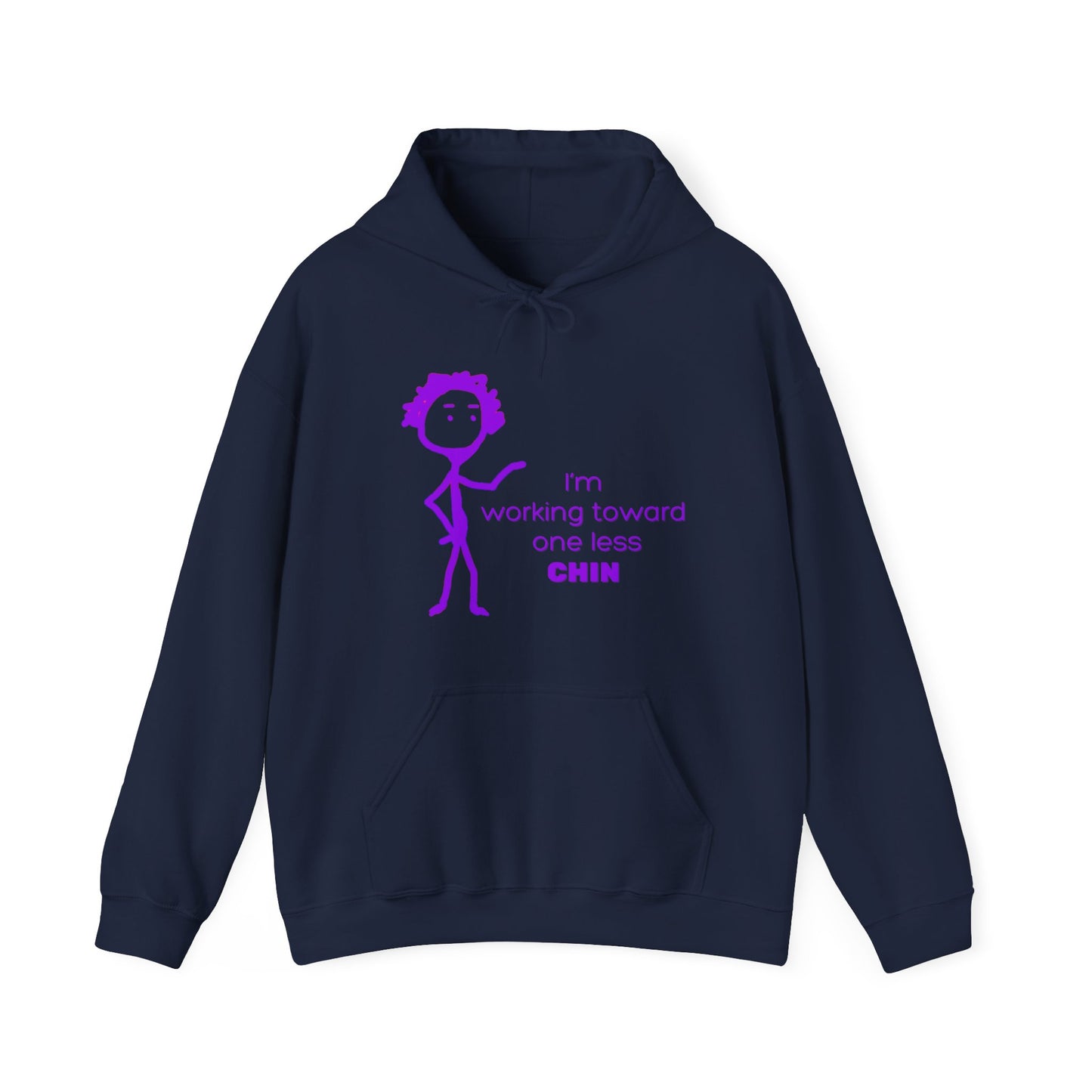 Im Working Toward One Less Chin Unisex Heavy Blend™ Hooded Sweatshirt, fun, hoodie, warm, gift, exercise, aging, gender neutral, men, women
