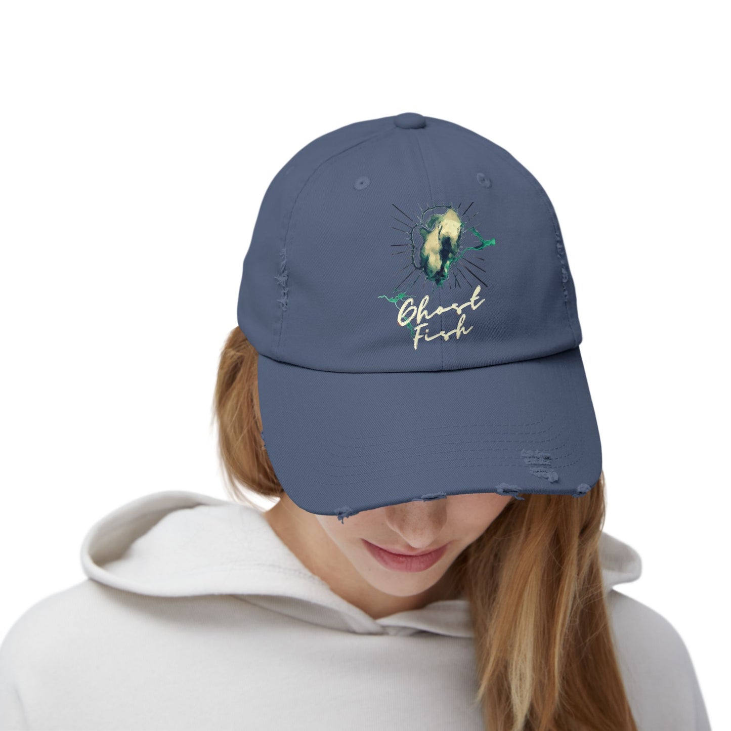 Ghost Fish Unisex Distressed Cap