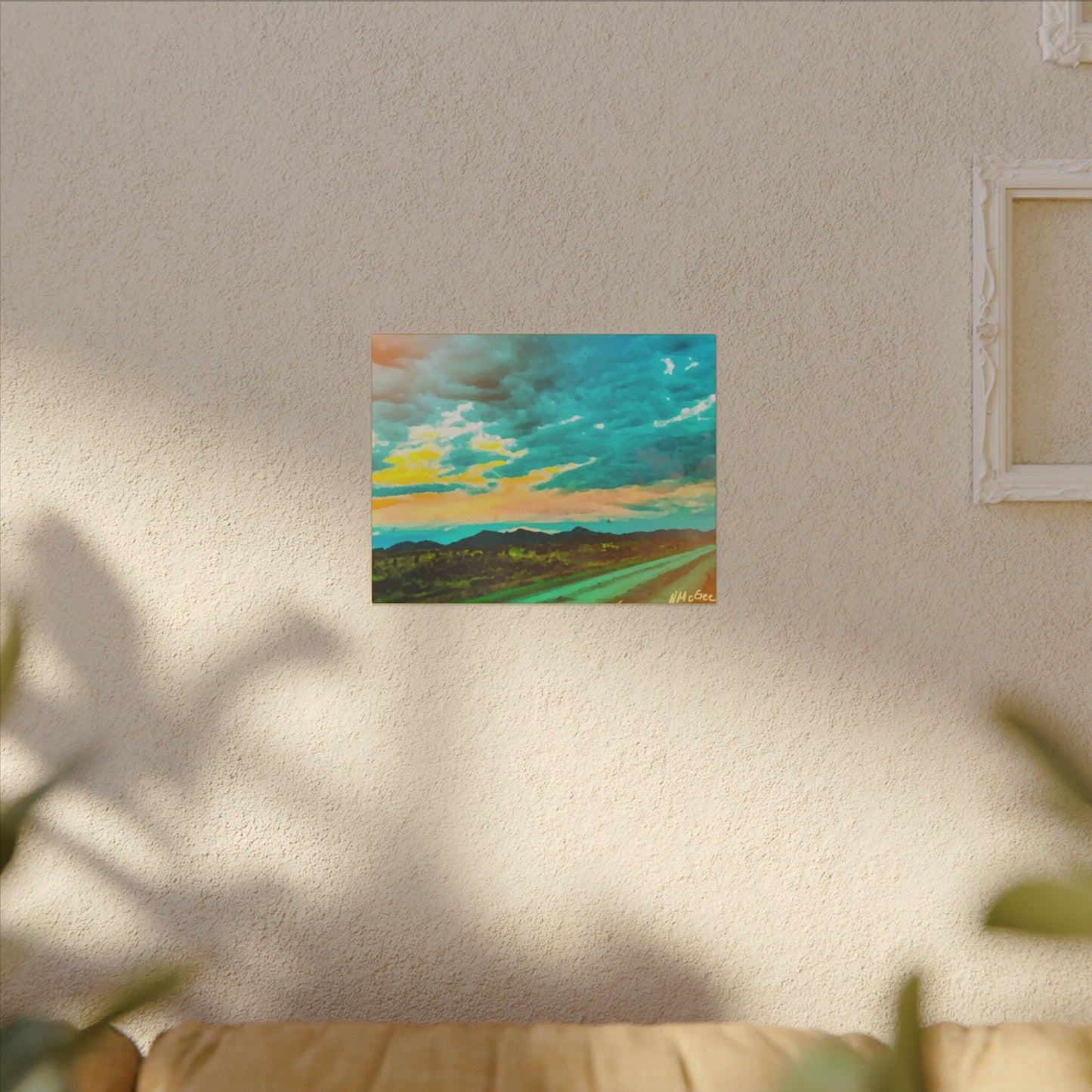 Canvas Wrap Wyoming Landscape, Nature, America, Western, Artwork, Wall Art, Print, Mountains, Gift, Sky, Colorful, Clouds, Sunset, Eco
