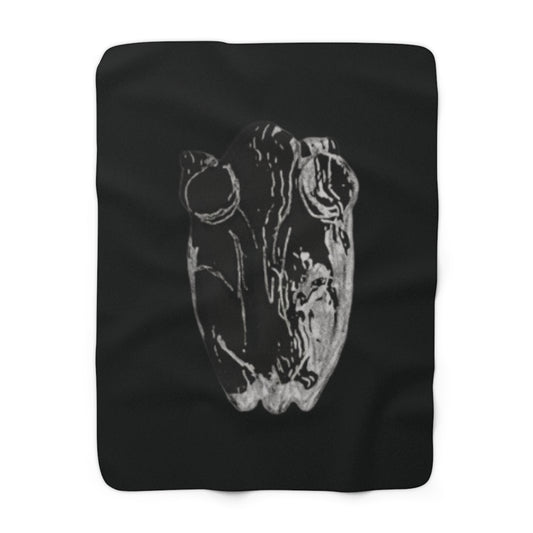 Frog Black Sherpa Fleece Blanket, Animals, Amphibians, Nature, Home Decor, Soft, Cozy, Holidays, Gift, Gender Neutral, Throw 50x60 60x80