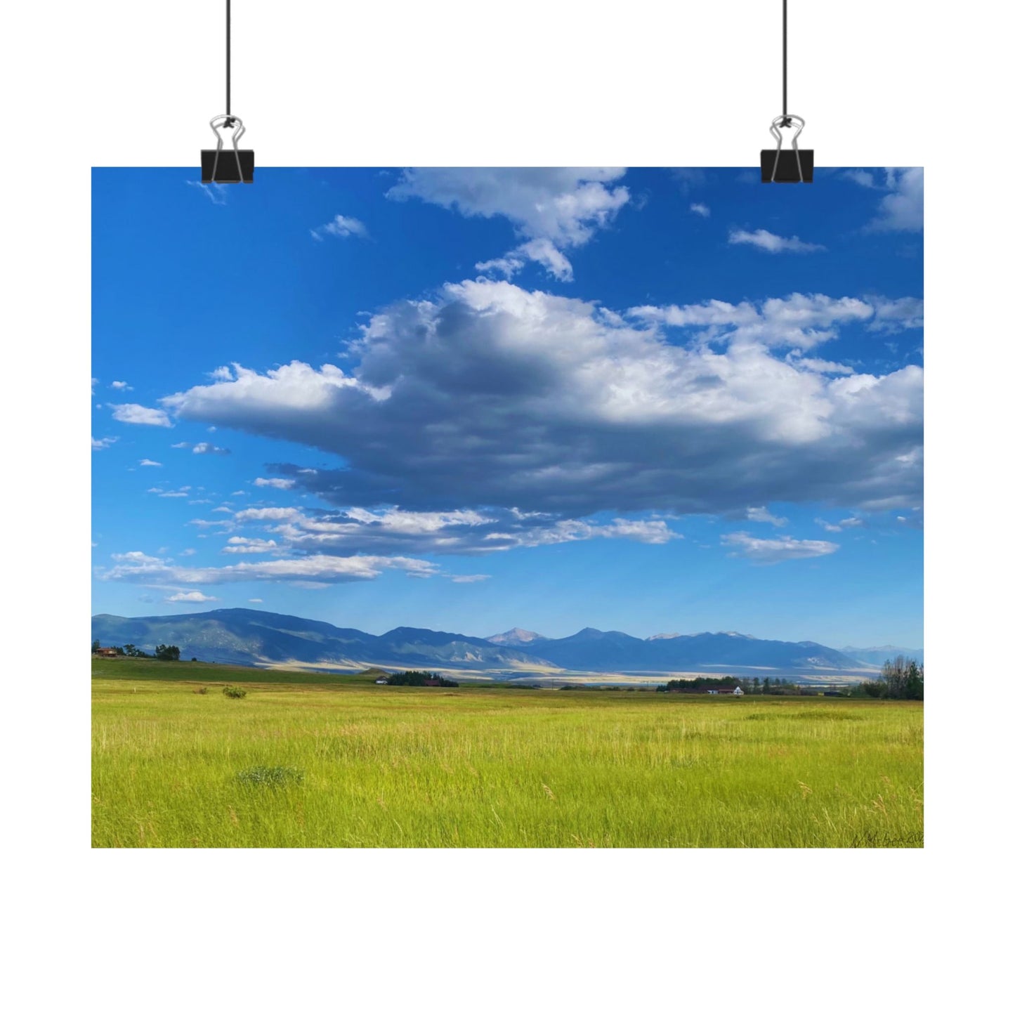 Western Clouds and Mountains Poster, Landscape, Photo Print, Nature, America, Premium Matte Poster, Artwork, Wall Art, Gift, Beautiful Day