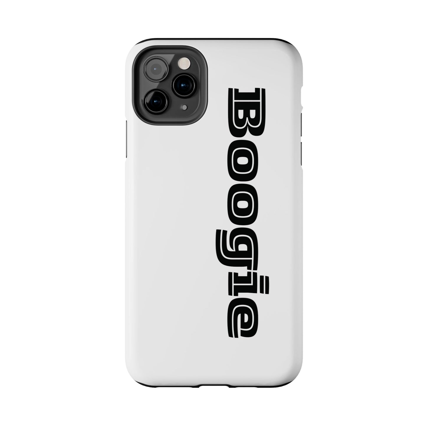 Boogie White Tough Phone Cases, iPhone Samsung cases, wireless charging, gender neutral women men friends kids teens gift birthday Christmas