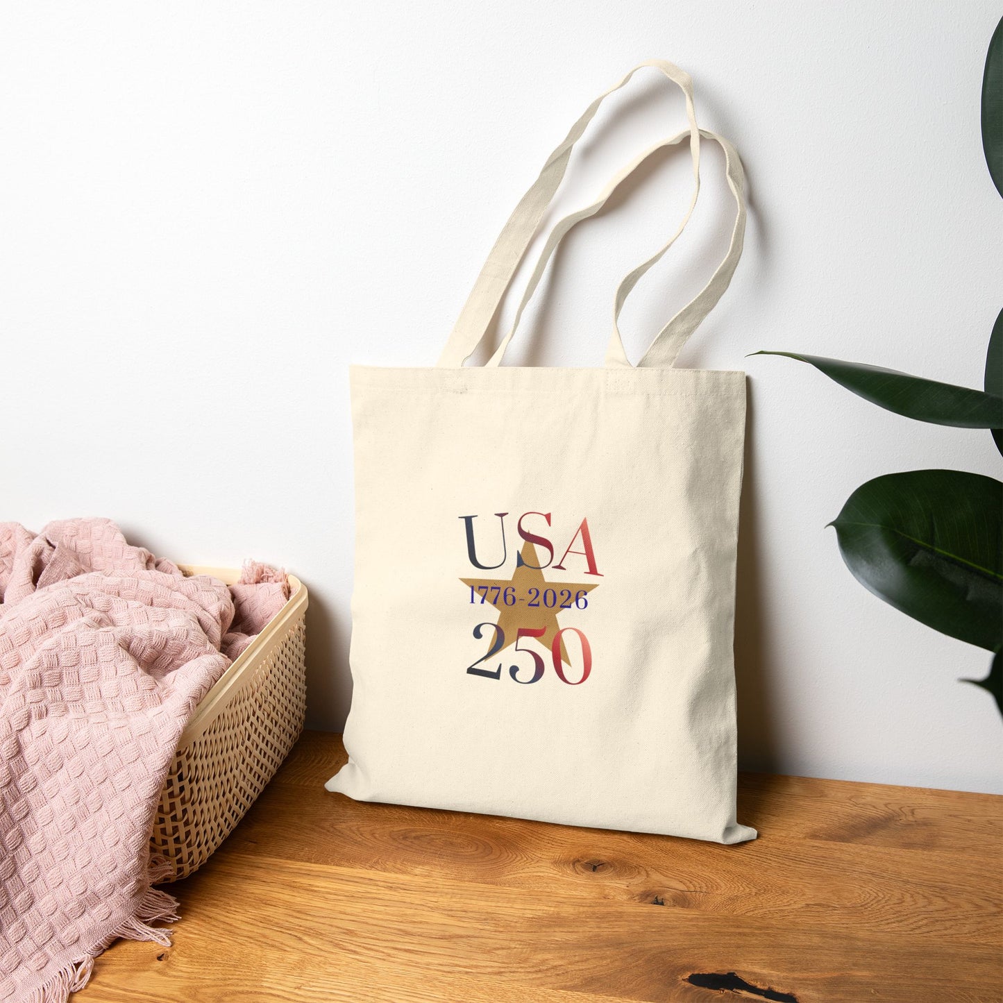 USA 250 Tote Bag — 1776–2026 Anniversary Cotton Canvas Tote