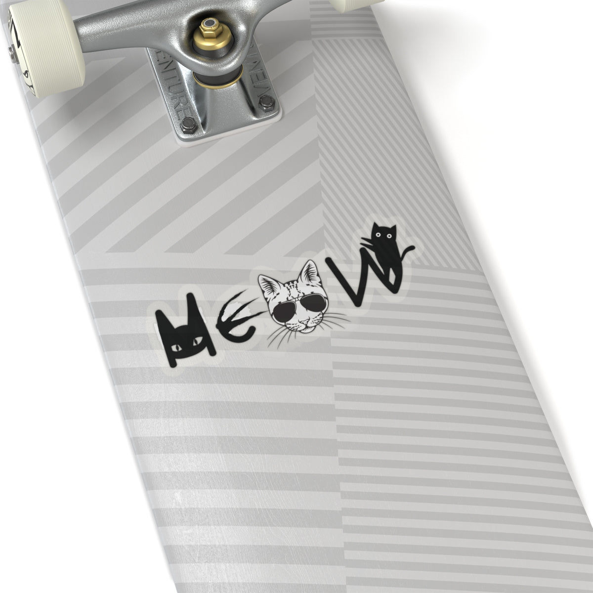 Cat Meow Black Kiss-Cut Stickers - Cat Lover Gift, Cute Kitty Decal, Pet Owner Present, Animal Lover Sticker, Laptop Decal