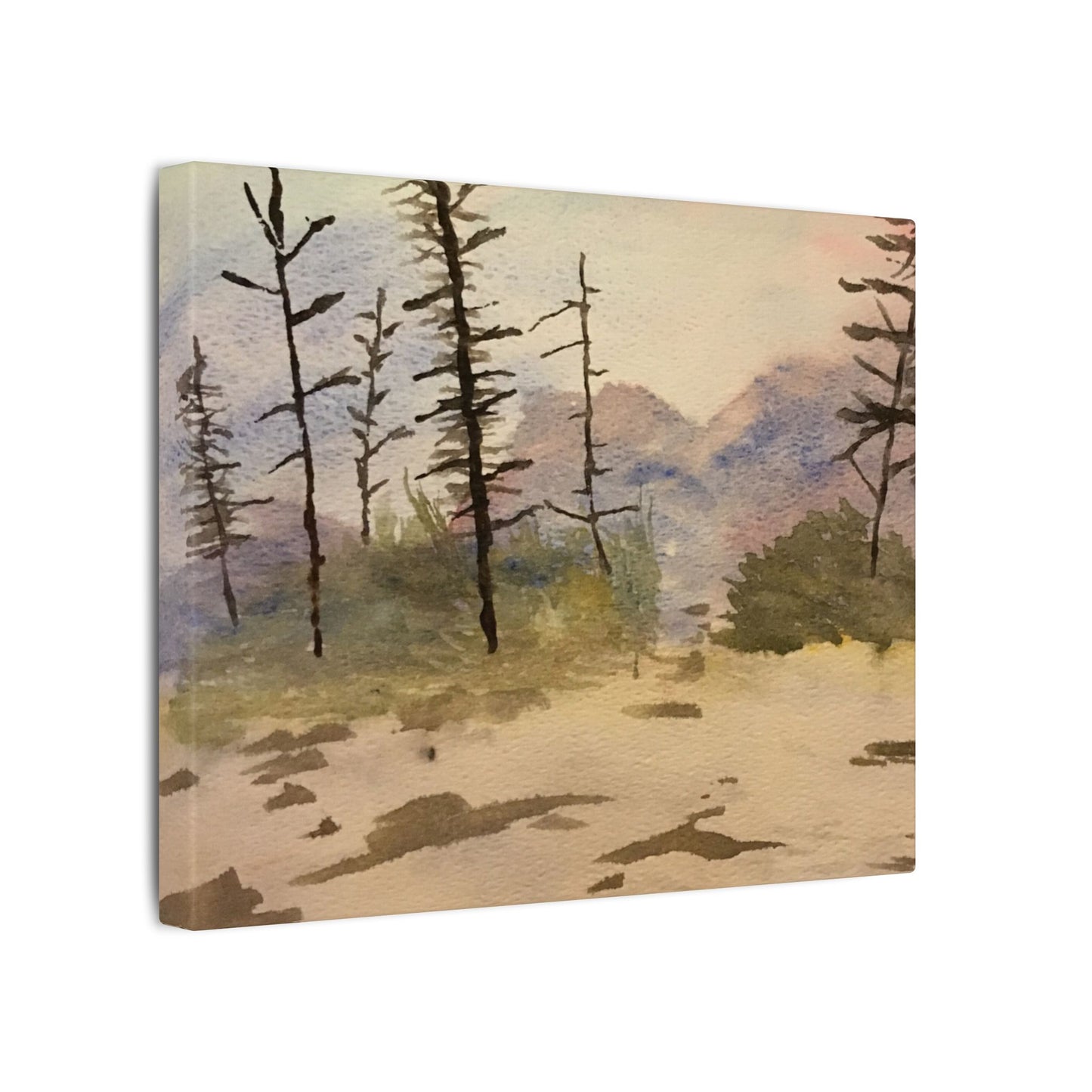 Canvas Wrap Glacier National Park After Fire, Nature, America, Trees, Original Watercolor Print, Artwork, Wall Art, Print, Mountains, Gift