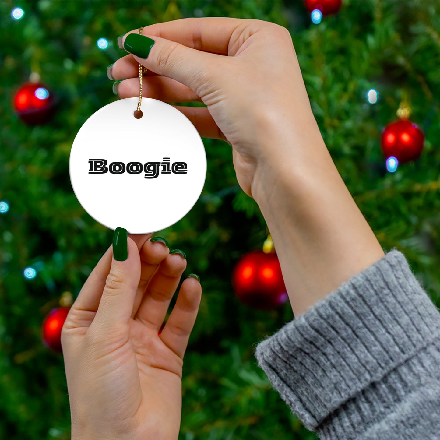 Boogie White & Black Hanging Ornament, dance, decor, Circle Snowflake Heart Star, Holiday Gifts all ages Christmas men women teens friends