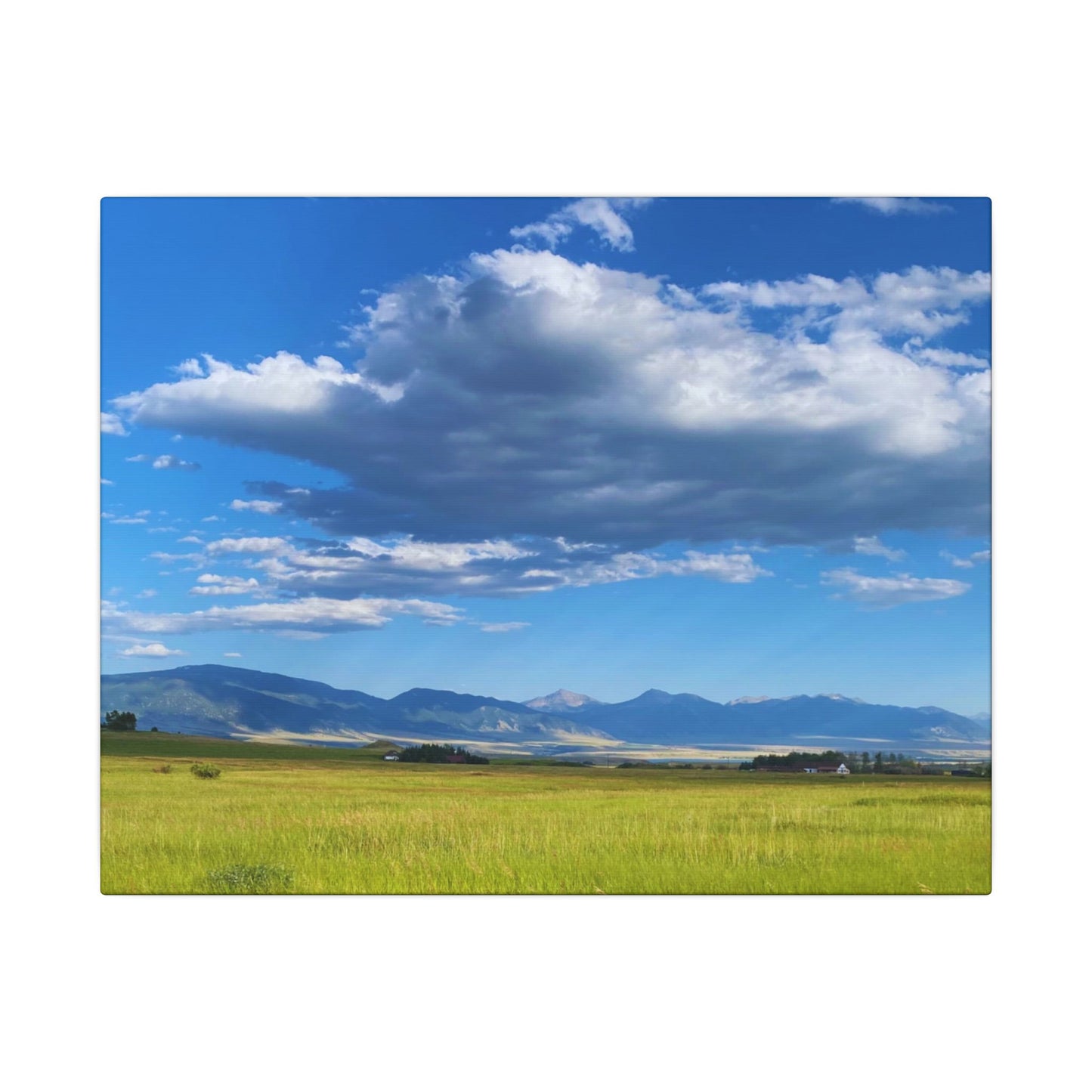 Canvas Wrap Western Clouds and Mountains, Landscape, Nature, America, Clouds, Artwork, Wall Art, Photo Print, Gift, Sky, Colorful, Eco