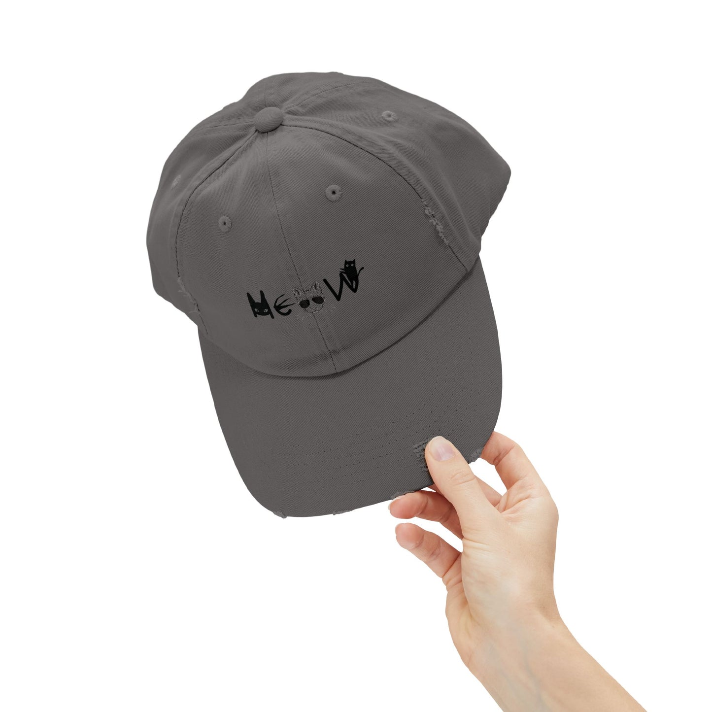 Meow Distressed Cap