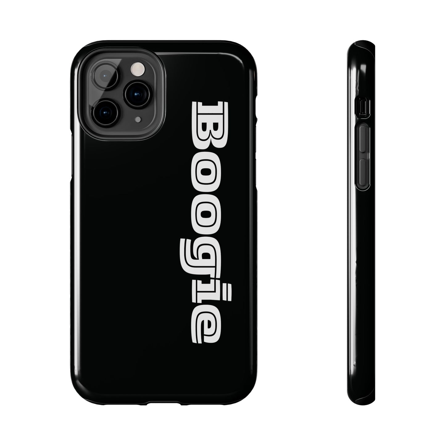 Boogie Black Tough Phone Cases, iPhone Samsung cases, wireless charging, gender neutral women men friends kids teens gift birthday Christmas