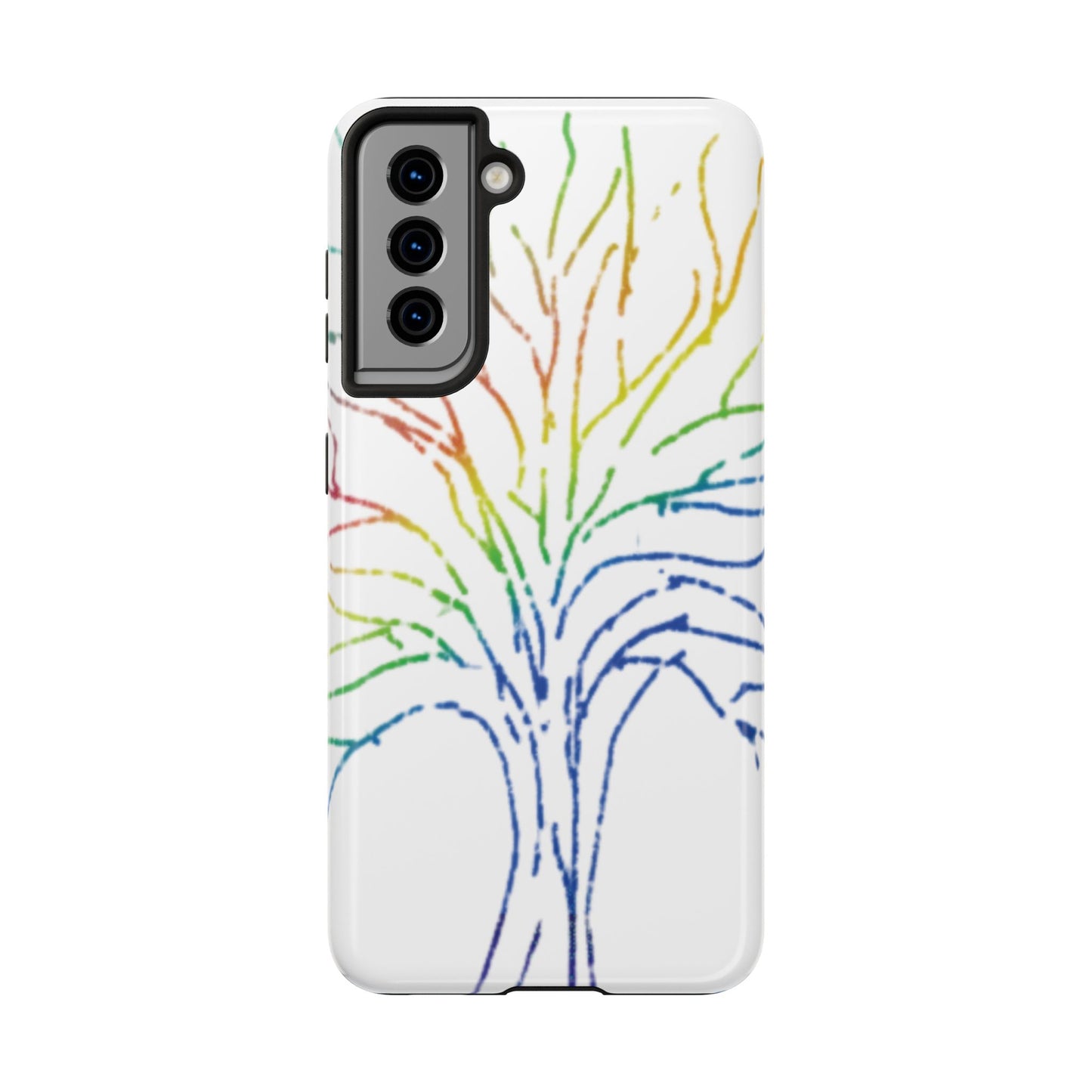 Rainbow Tree Tough Phone Cases - Colorful Nature Love Pride Gender Neutral Gifts for Friends, iPhone Samsung Wireless Charging Cover, LGBTQ+