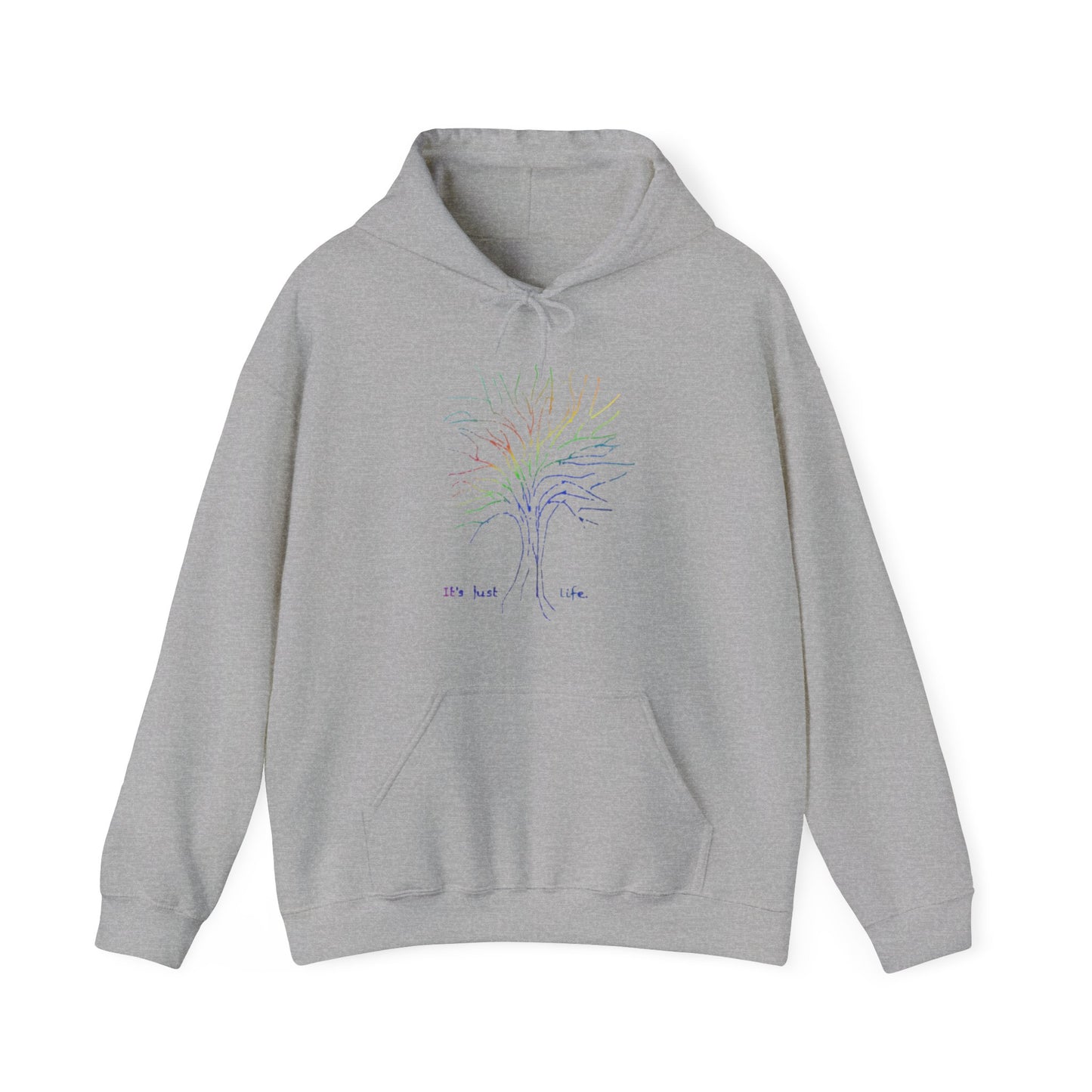 Its Just Life Rainbow Tree Unisex Heavy Blend™ Hooded Sweatshirt, tree shirt, rainbow, hoodie, colorful, pride, colorful tree, gift, nature