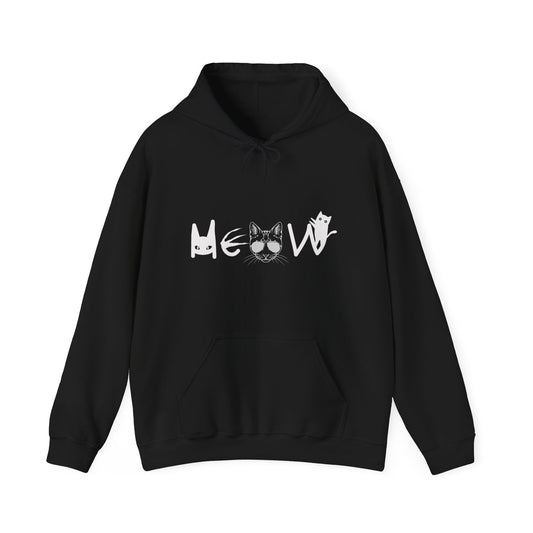 Meow Unisex Heavy Blend™ Hooded Sweatshirt, cats, sassy, fun, gender neutral, Halloween, election, Gift, Comfy, Soft, Warm, Hoodie, Pullover