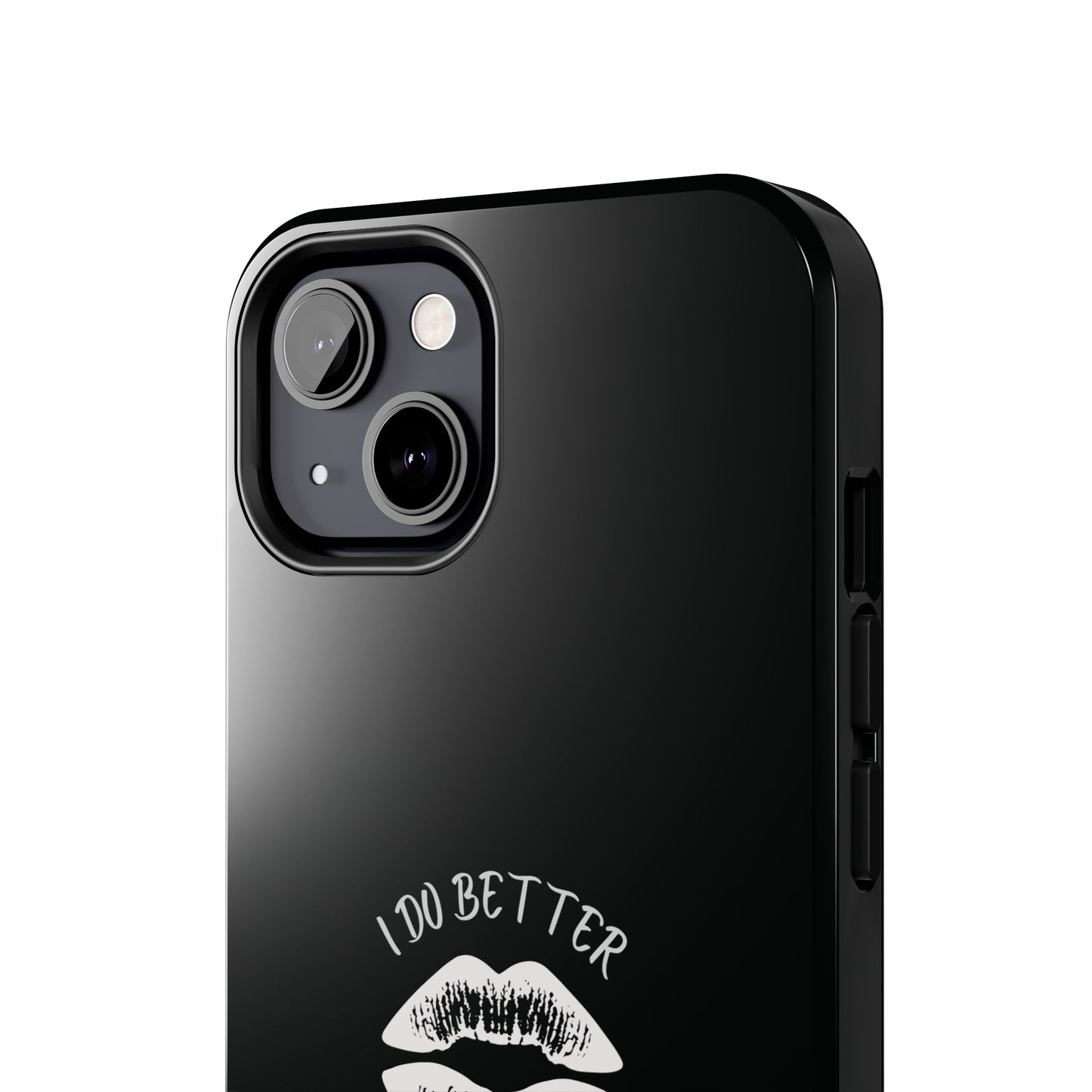 Glamorous Lipstick Tough Phone Cases - Empowered Gifts, Sassy Wireless Charging Cover, Fun Lips Samsung & iPhone Cases, Black Design