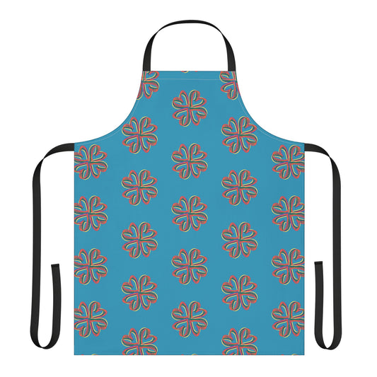 Apron, Turquoise Floral Unisex Chefs Apron, Grilling Cooking Kitchen Gender Neutral Gifts Women Men Friends Teens Birthday Christmas