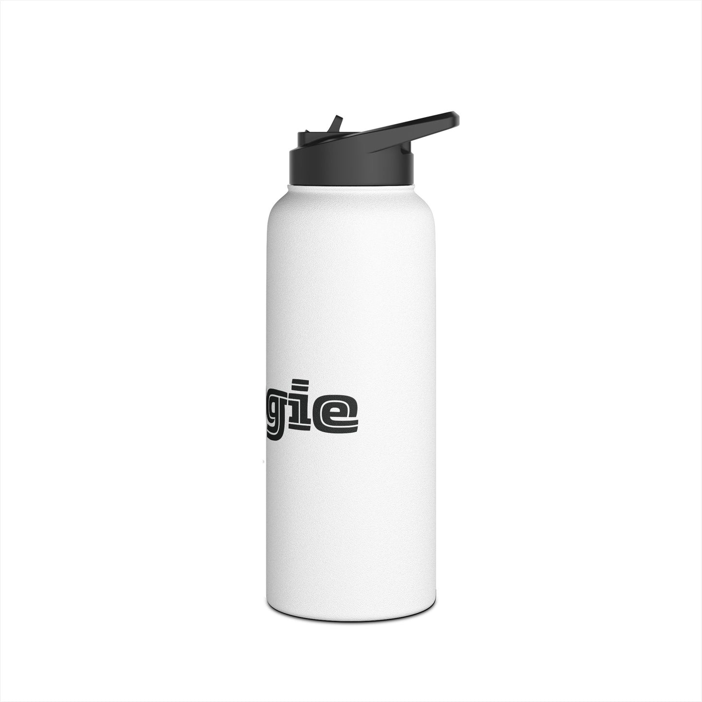 Boogie White Stainless Steel Water Bottle, Gender Neutral, Gift, Exercise Run Workout, Eco BPA-free, Women Men Teens Gift Birthday Christmas