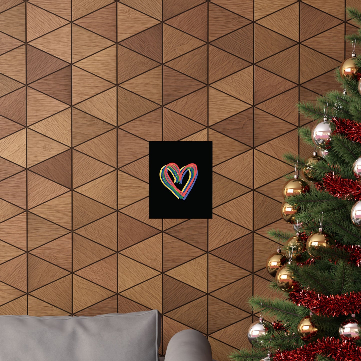 Rainbow Hearts Matte Vertical Poster, Hearts, Wall Art, You Frame, Home Decor, Gift, Gender Neutral, Valentines, Under 20 Dollars, 4 Sizes