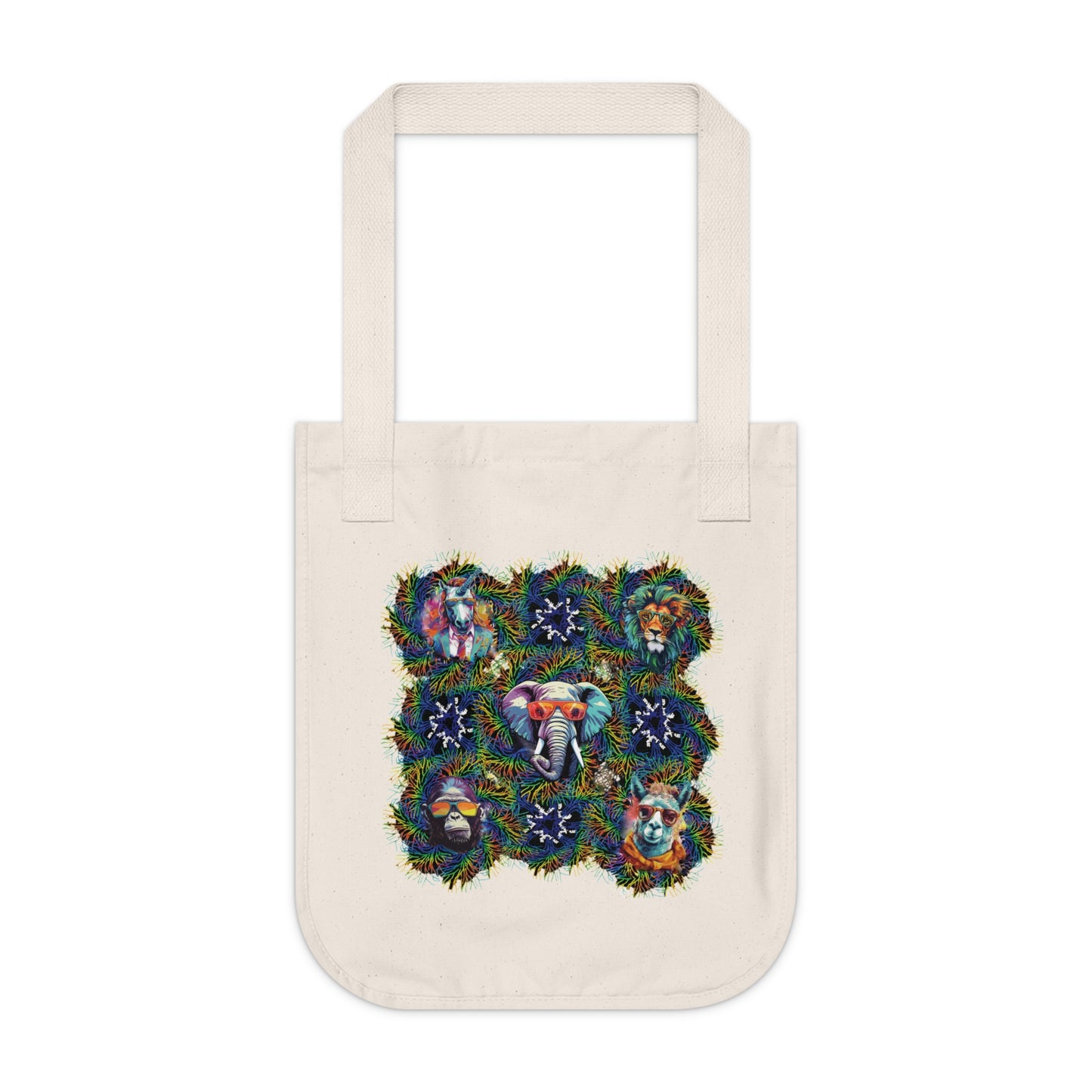 Wild & Cool Creatures Organic Canvas Tote Bag, Gender Neutral, Women, Men, Kids, Gift, Groceries, Shopping, Books, Eco, Birthday, Christmas