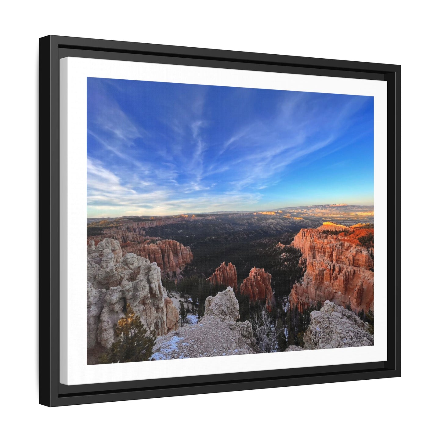 Black Frame Bryce Canyon Landscape, Nature, America, Western, Artwork, Wall Art, Matte Print, Rocks, Gift, Sky, Colorful, Clouds, Eco
