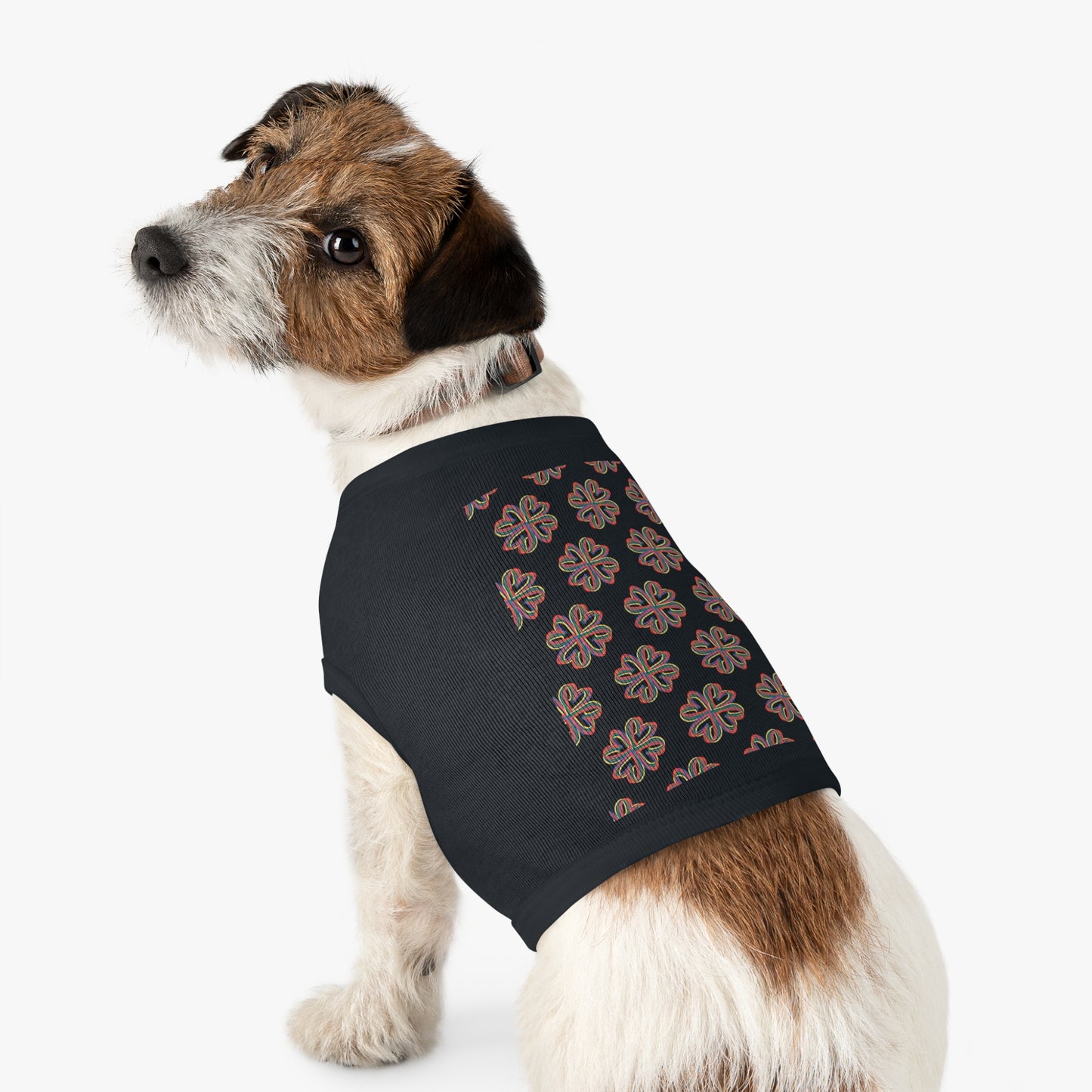 Colorful Floral Pet Tank Top, dog clothes, gifts, pet fashions, furry friends, cotton, dog shirts, cat shirts, 4 colors, Birthday Christmas