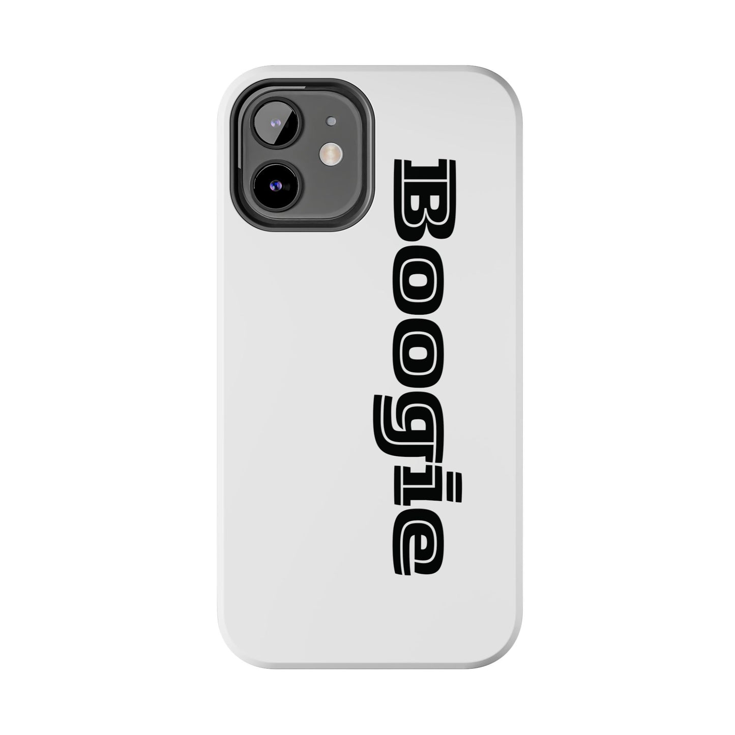 Boogie White Tough Phone Cases, iPhone Samsung cases, wireless charging, gender neutral women men friends kids teens gift birthday Christmas