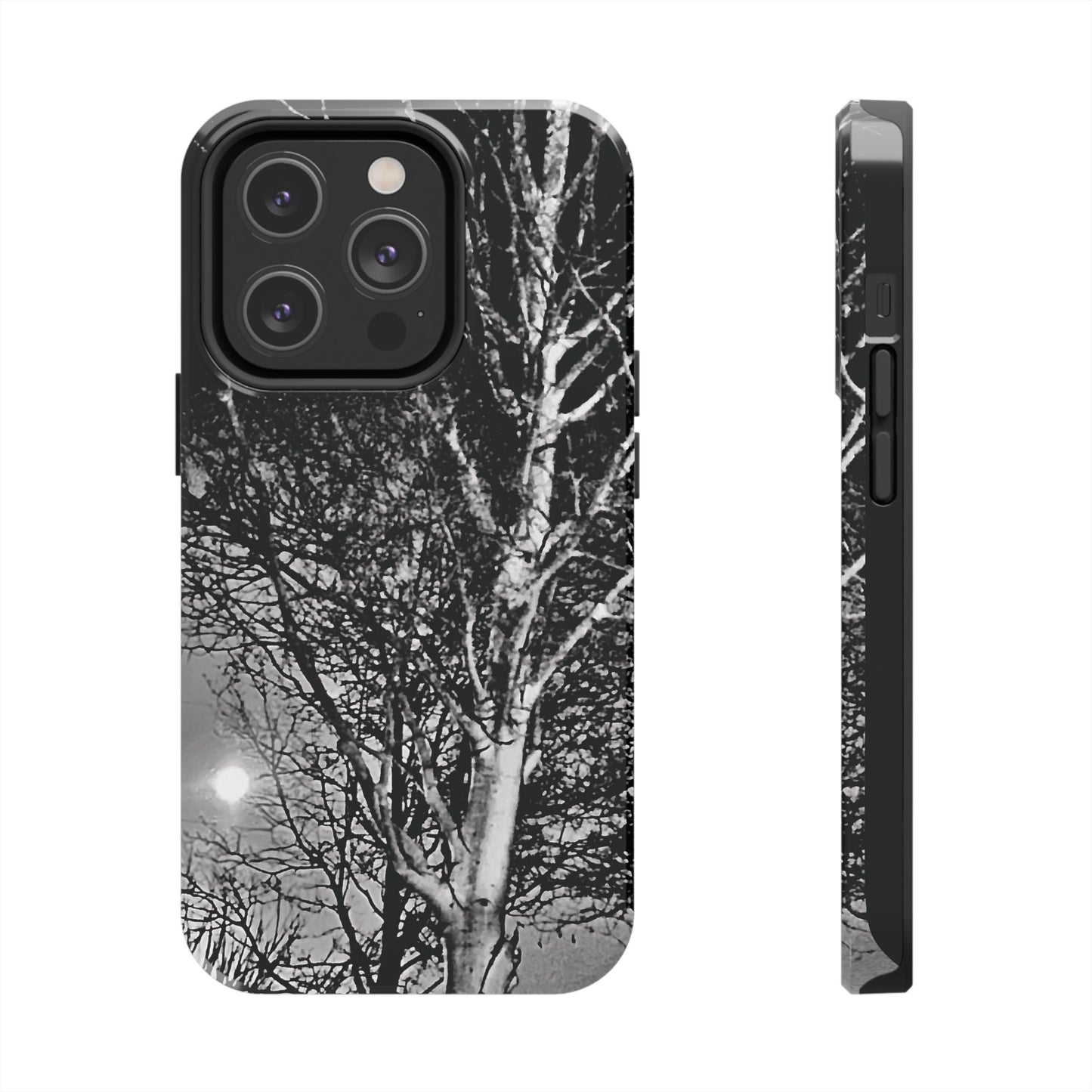 Worm Moon Night Trees Tough Phone Cases, iPhone & Samsung cases, wireless charging, trees, nature, spooky, original photo, gifts, Halloween