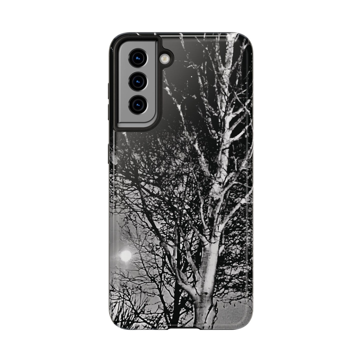 Worm Moon Night Trees Tough Phone Cases, iPhone & Samsung cases, wireless charging, trees, nature, spooky, original photo, gifts, Halloween