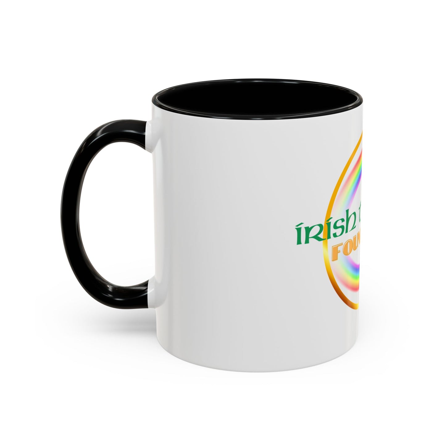 Coffee Mug - Irish Temper Found Here, Rainbow Design, BPA-Free Ceramic, St Patricks Gift