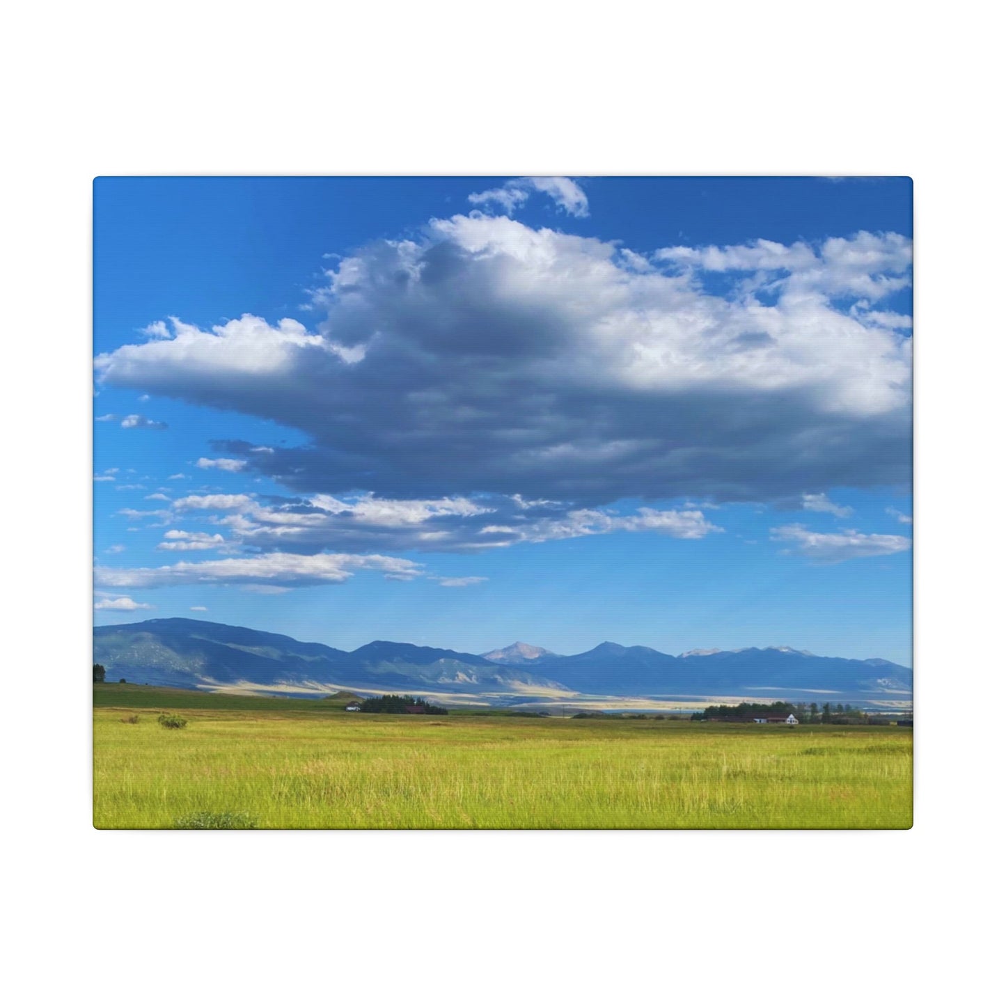 Canvas Wrap Western Clouds and Mountains, Landscape, Nature, America, Clouds, Artwork, Wall Art, Photo Print, Gift, Sky, Colorful, Eco