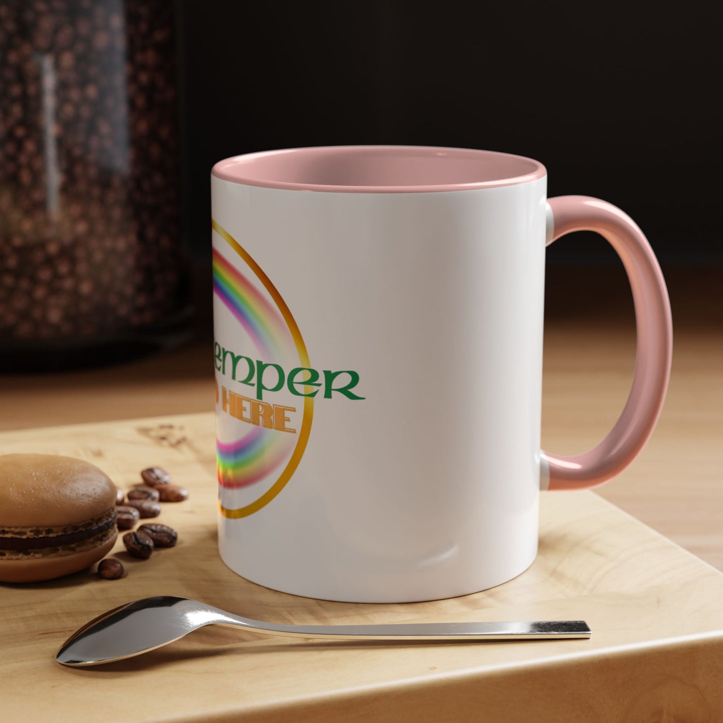 Coffee Mug - Irish Temper Found Here, Rainbow Design, BPA-Free Ceramic, St Patricks Gift