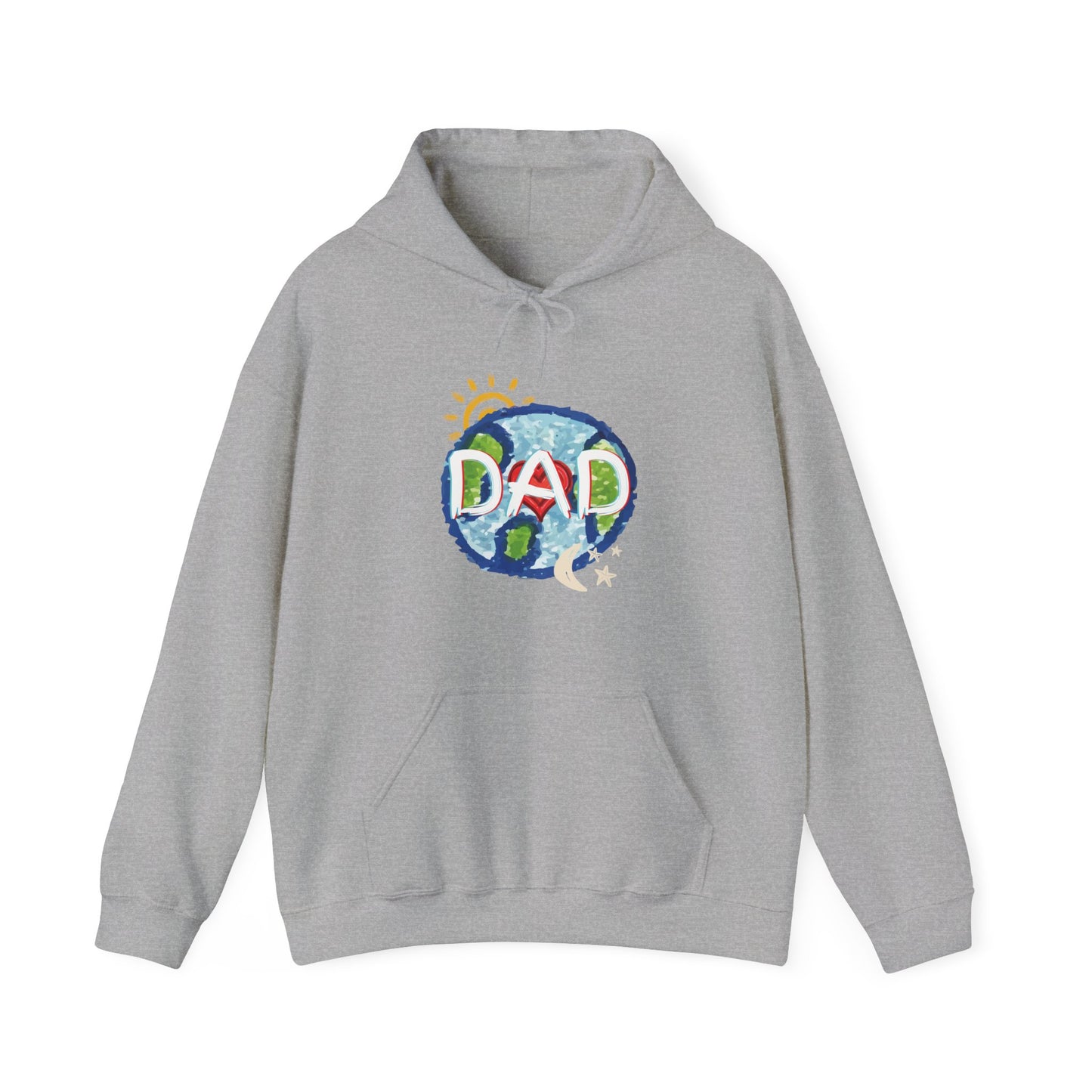 DAD Hooded Sweatshirt - Whole World Sun Moon & Stars Heart Love Fathers Day Gift for Men