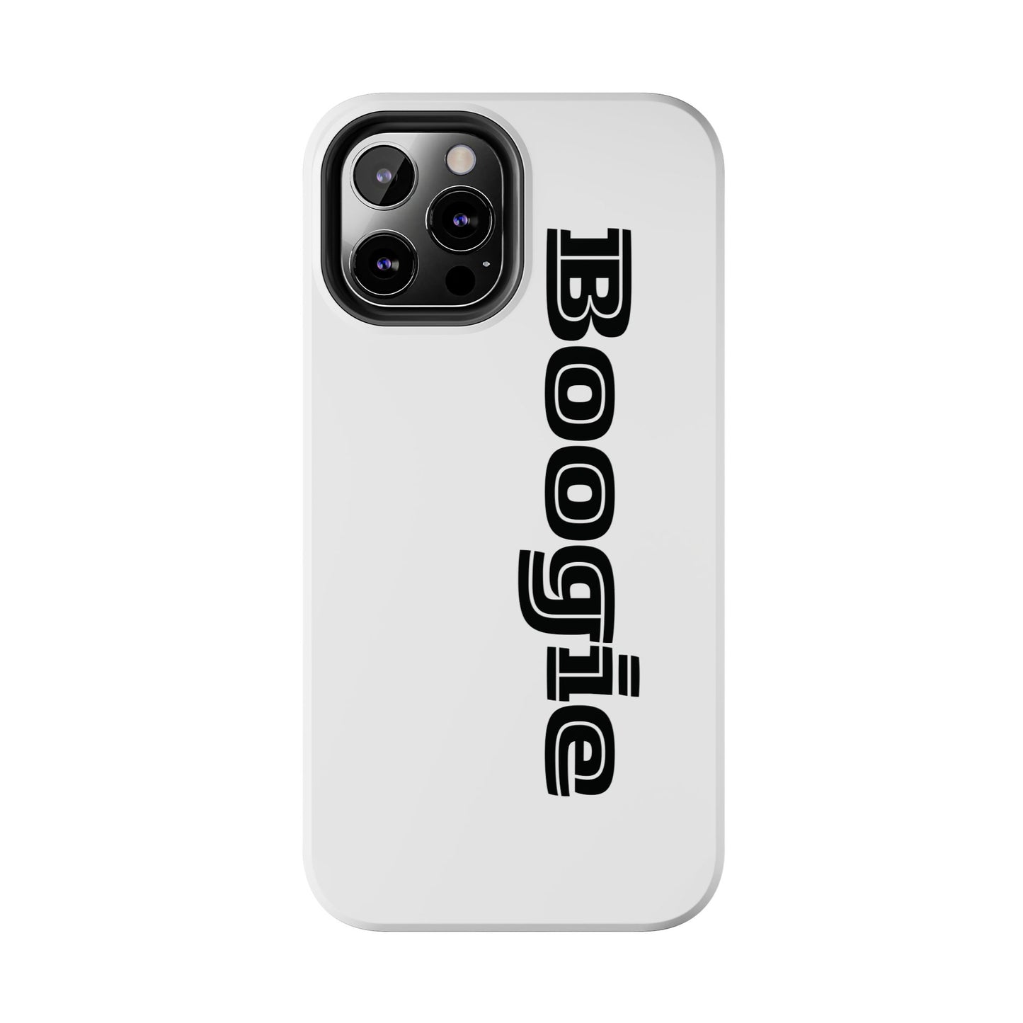 Boogie White Tough Phone Cases, iPhone Samsung cases, wireless charging, gender neutral women men friends kids teens gift birthday Christmas