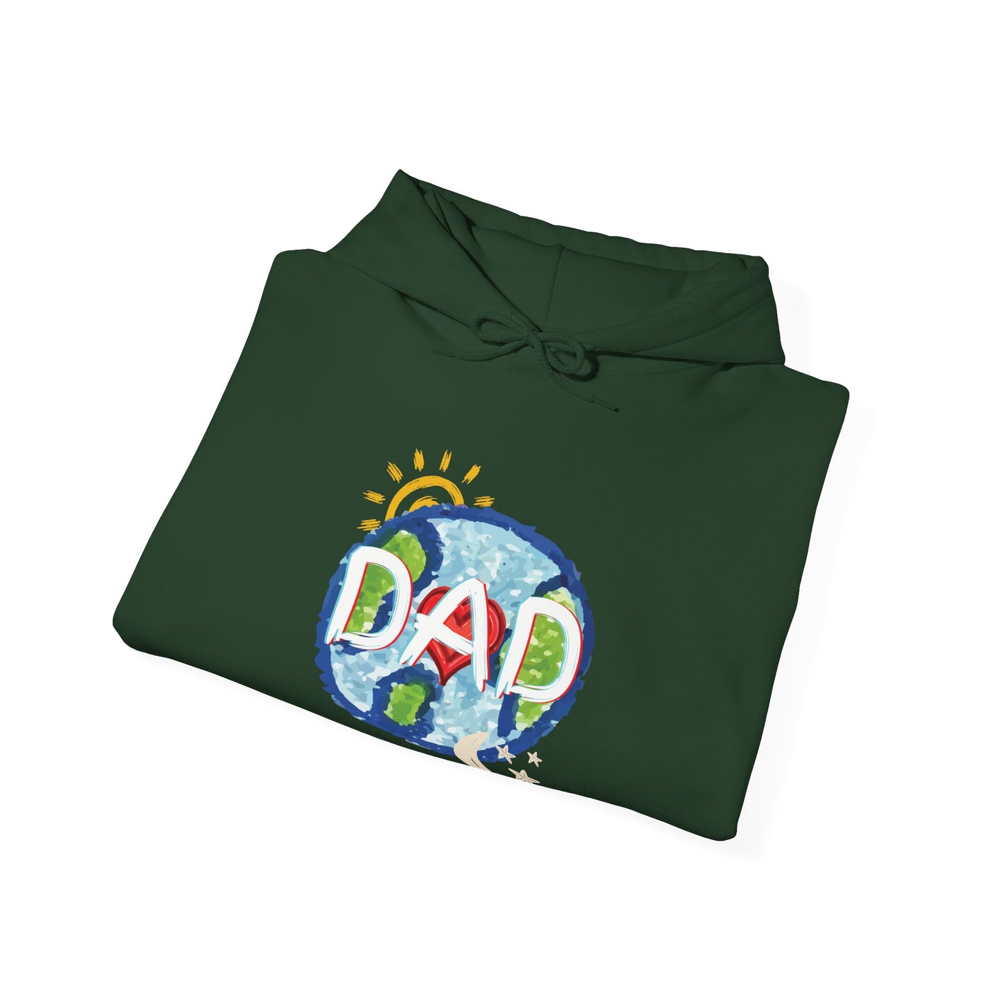 DAD Hooded Sweatshirt - Whole World Sun Moon & Stars Heart Love Fathers Day Gift for Men