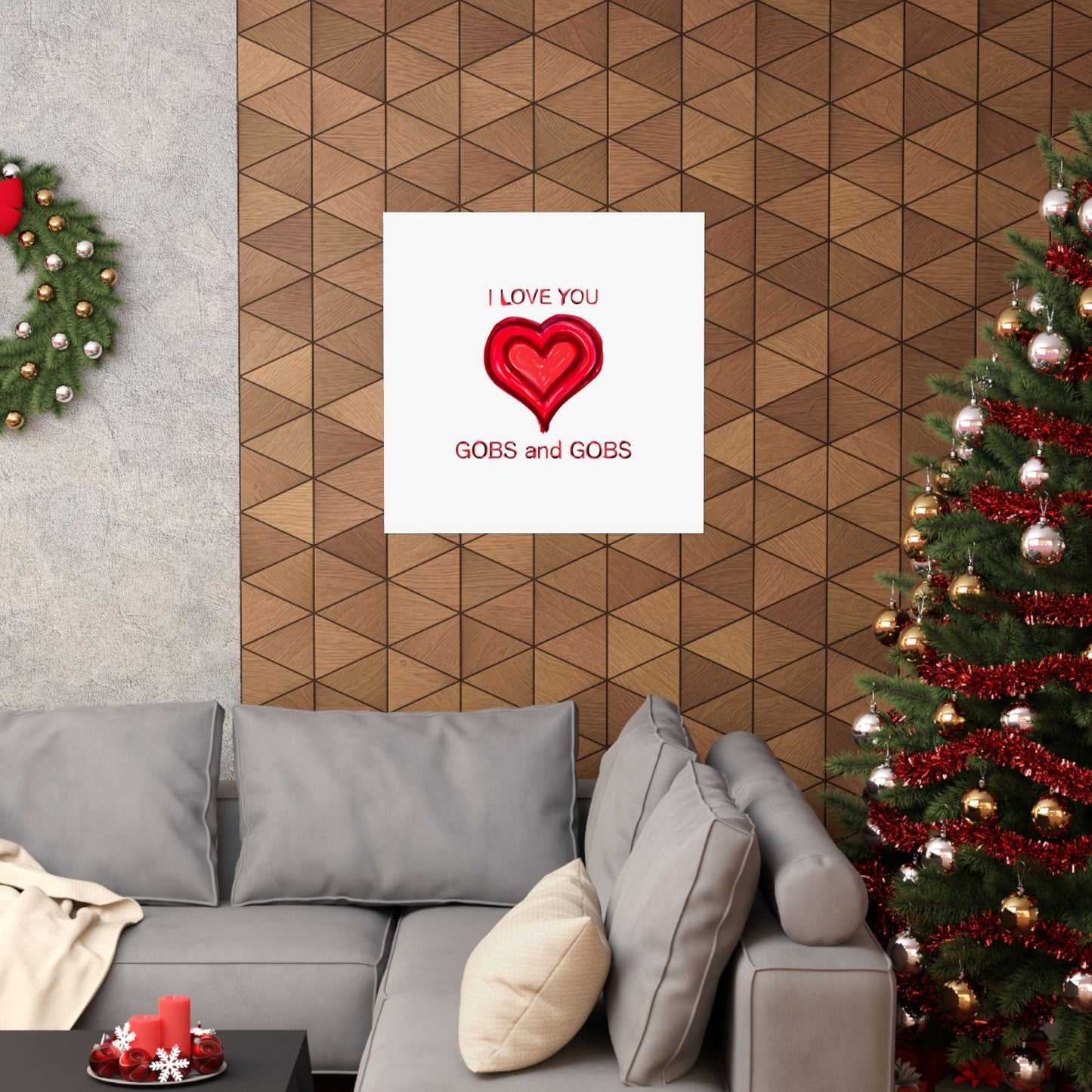 Heart I Love You Gobs and Gobs Matte Vertical Poster Wall Art, Framable Love Print, Romantic Home Decor Gift for Anniversary, Valentine's