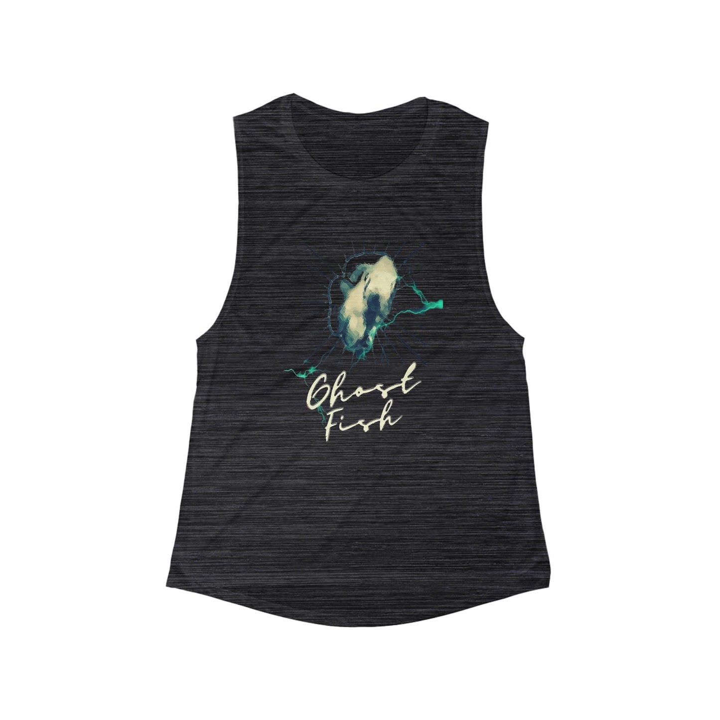 Ghost Fish Women's Flowy Scoop Muscle Tank, graphic art, original artwork, funny, snarky, gender neutral, womens tee, gift, sleeveless