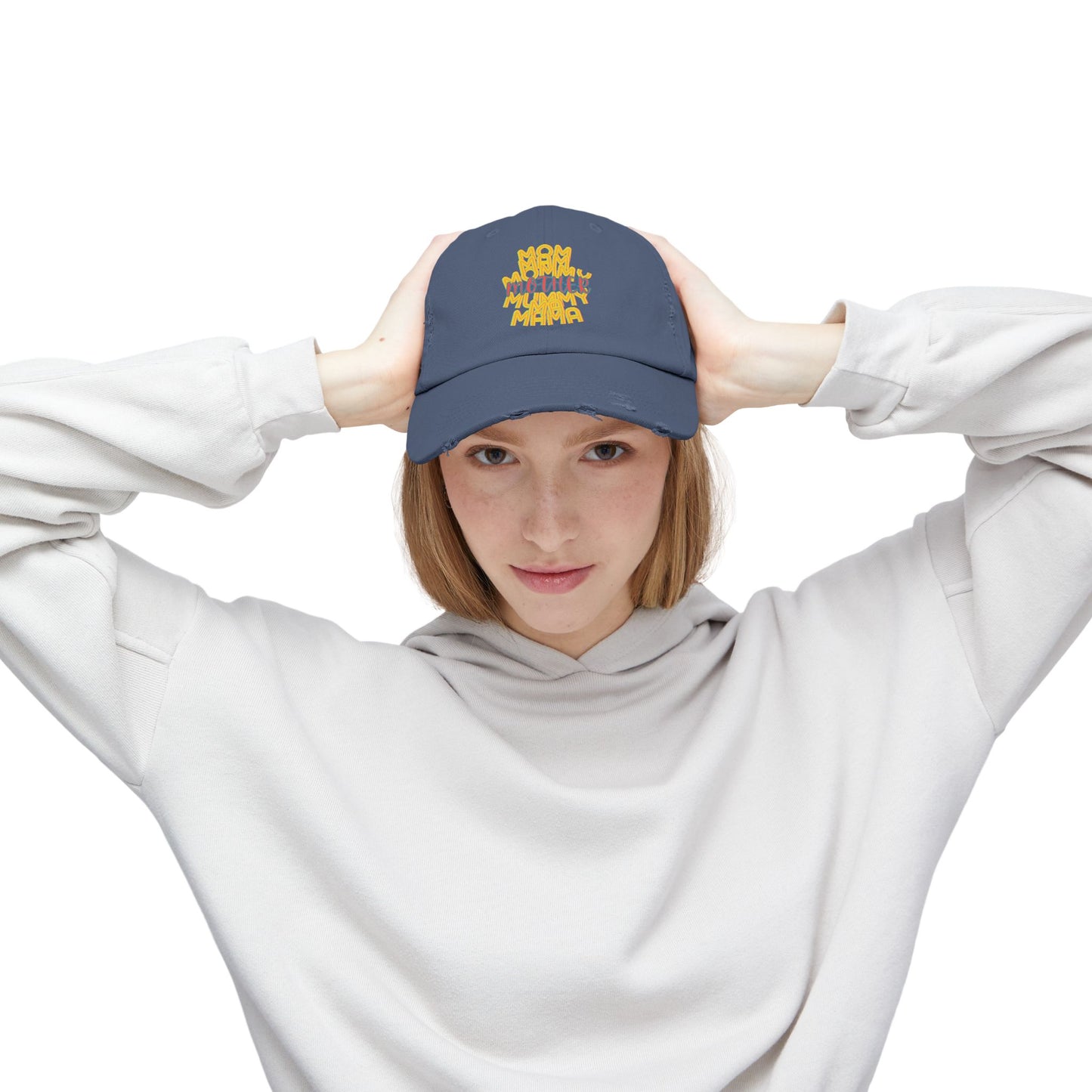 Mother Unisex Distressed Cap, Mom Mam Mommy Mummy Ma Mama, Mothers Day, Gift, Hats, Cotton Twill, Adjustable, Gifts for Women