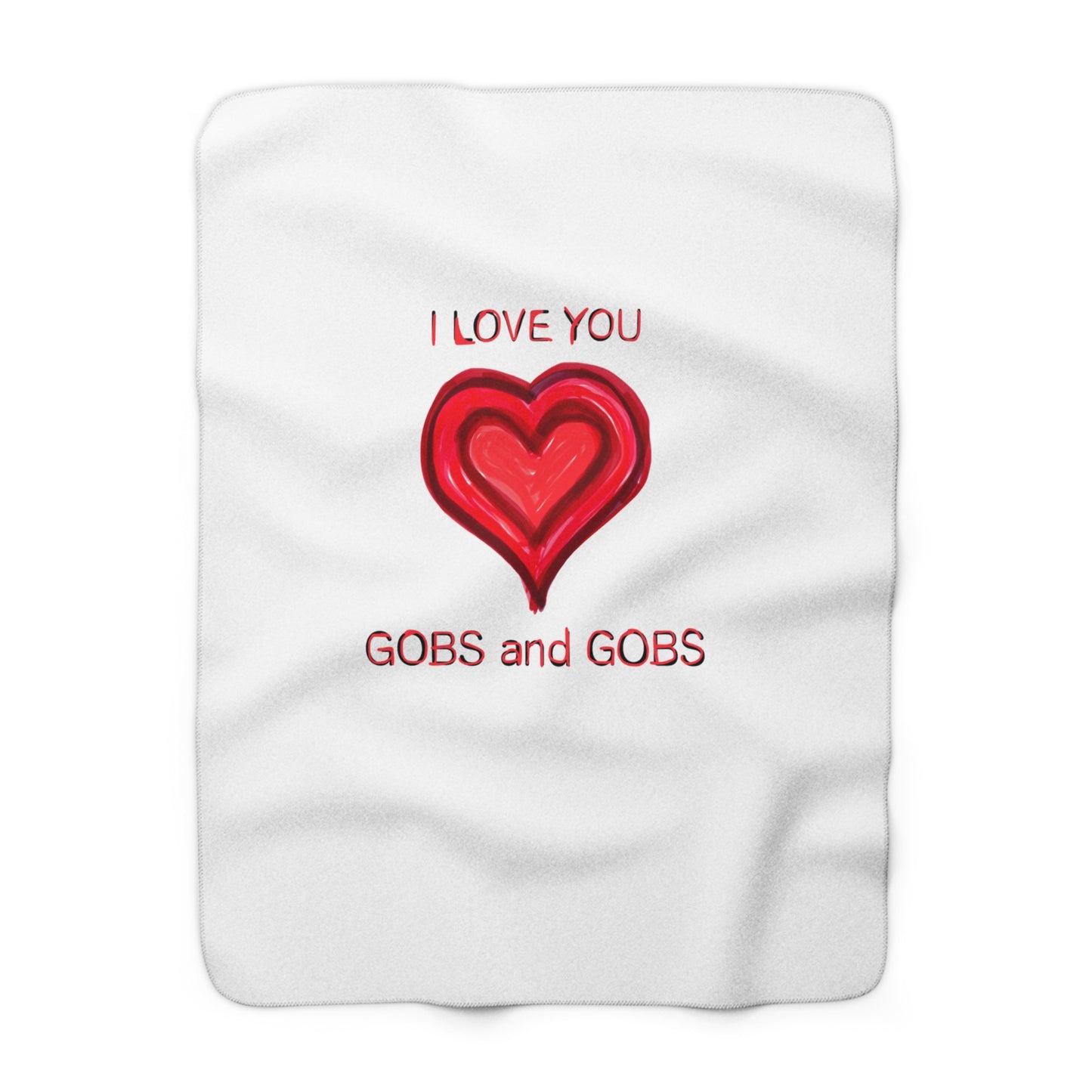Heart I Love You Sherpa Fleece Blanket, Cozy Throw Blanket, Valentine's Day Gift, Anniversary Present, Wedding Gift, Romantic Home Decor