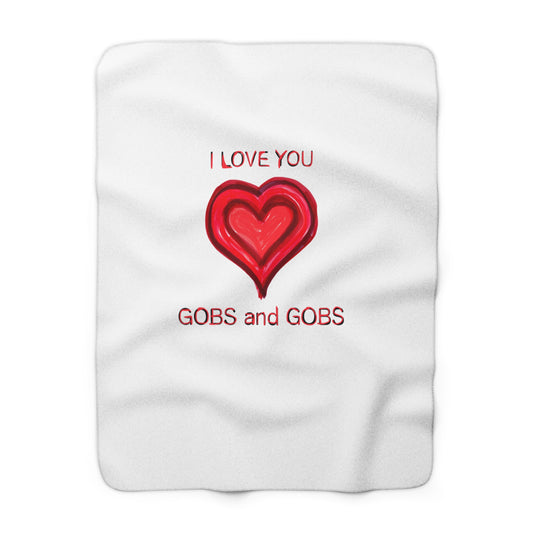 Heart I Love You Sherpa Fleece Blanket, Cozy Throw Blanket, Valentine's Day Gift, Anniversary Present, Wedding Gift, Romantic Home Decor